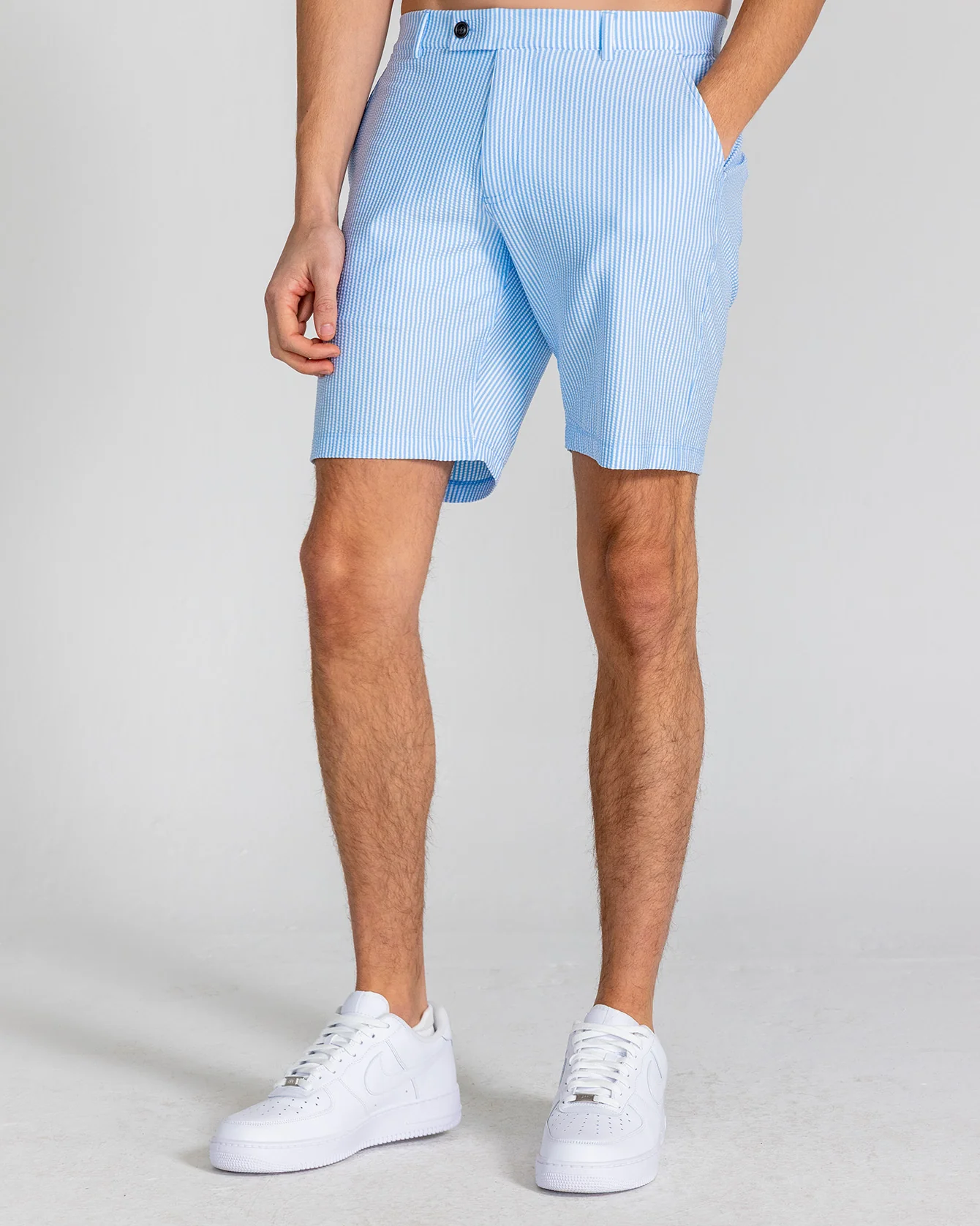 Becker Seersucker Pull-On Short in Mist - Image 2