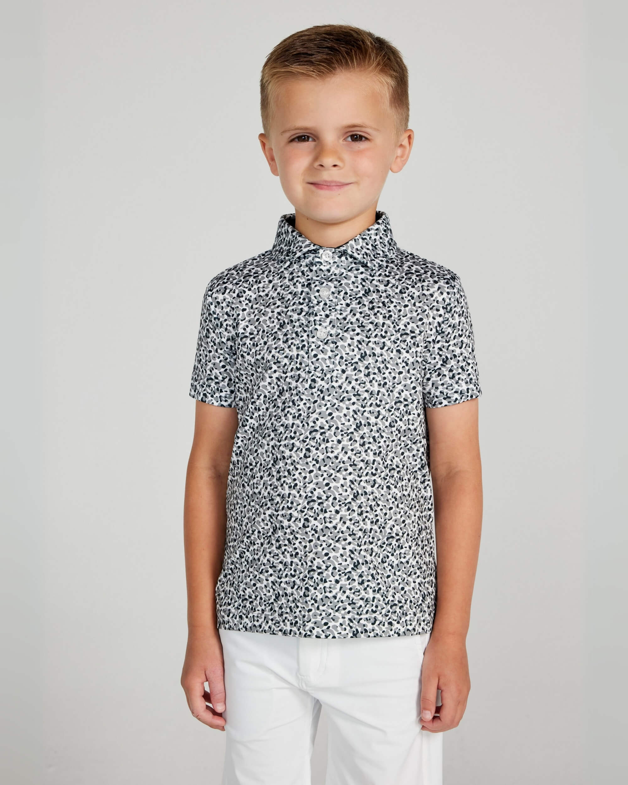 Boys Galem Polo in Gray