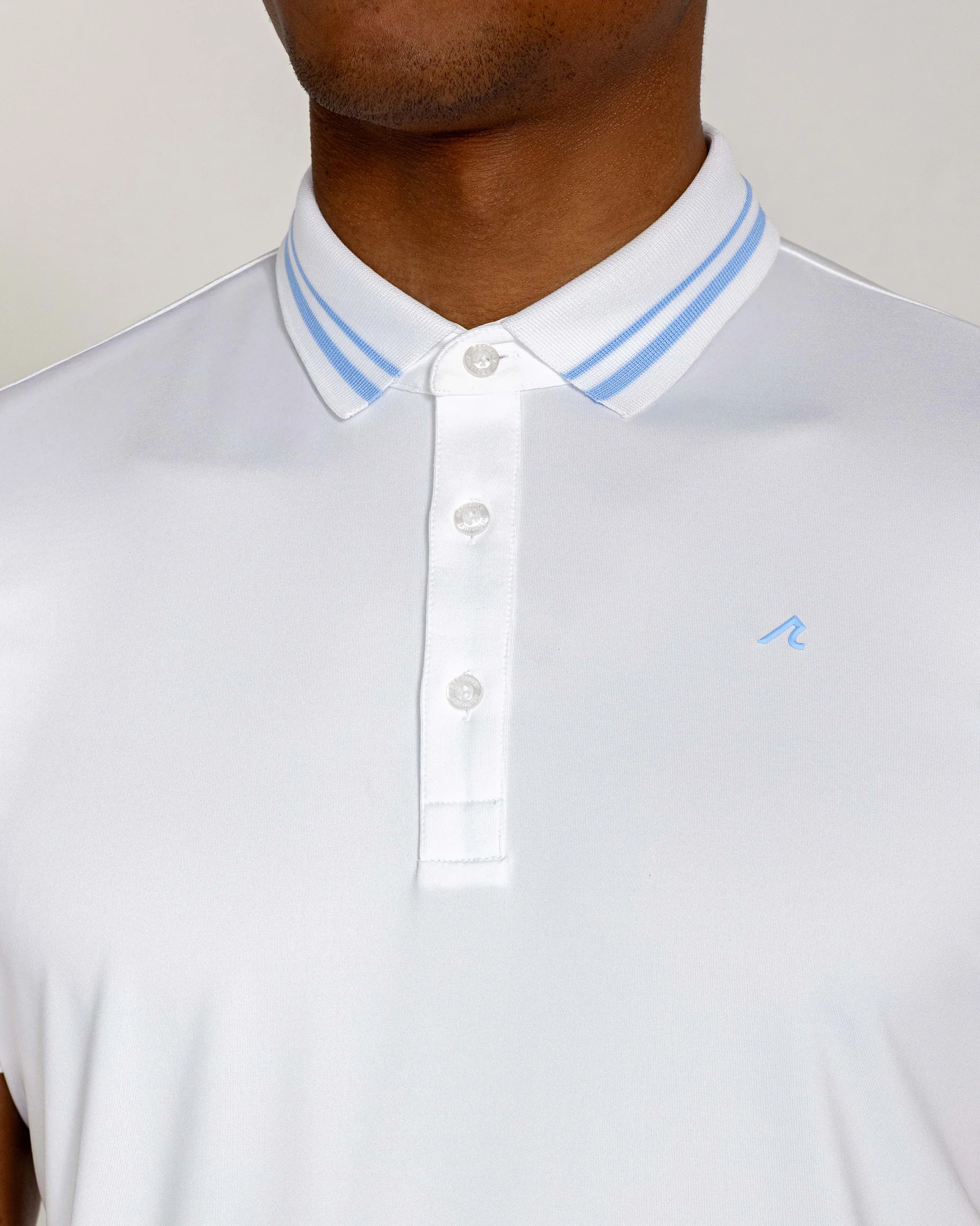 Cadman Polo in Bright White/Blue - Image 3