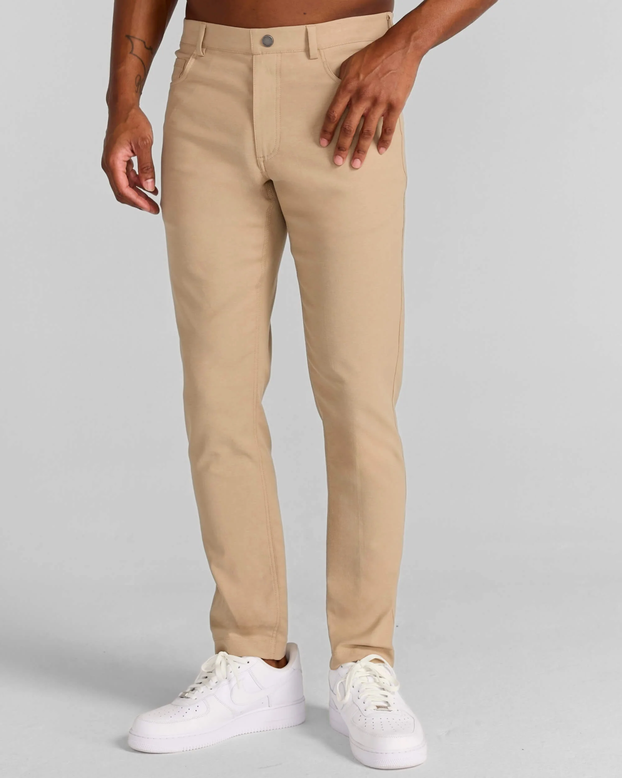 Calvin Pull-On Chino in Bark - Image 3