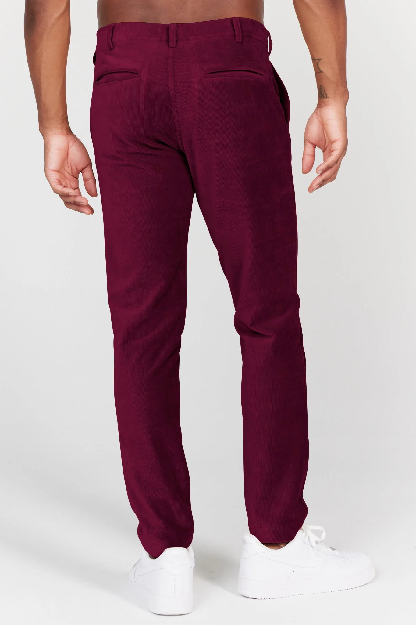Collins Pull-On Corduroy Trouser in Burgundy - Image 4