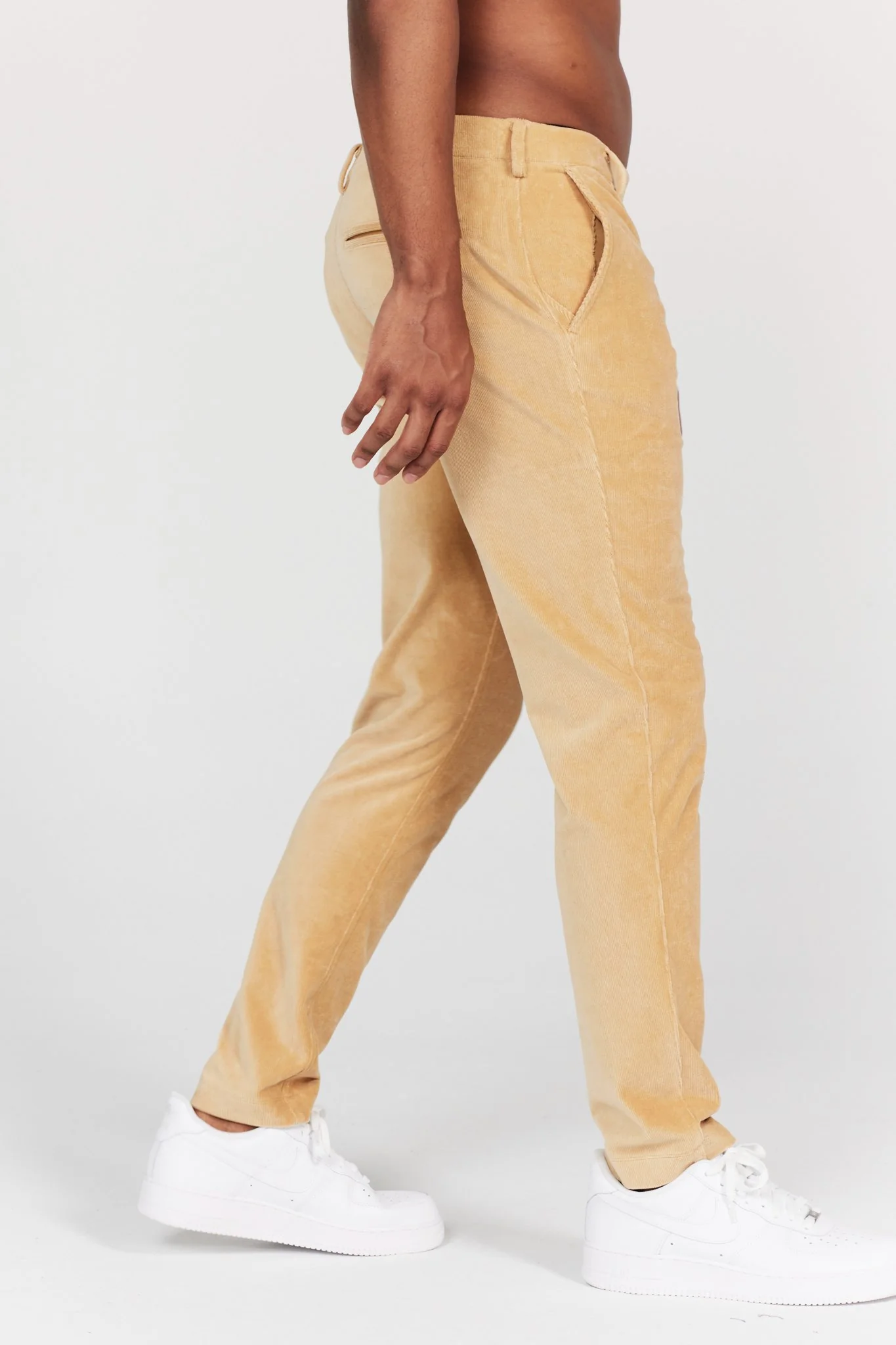 Collins Pull-On Corduroy Trouser in Sand - Image 3