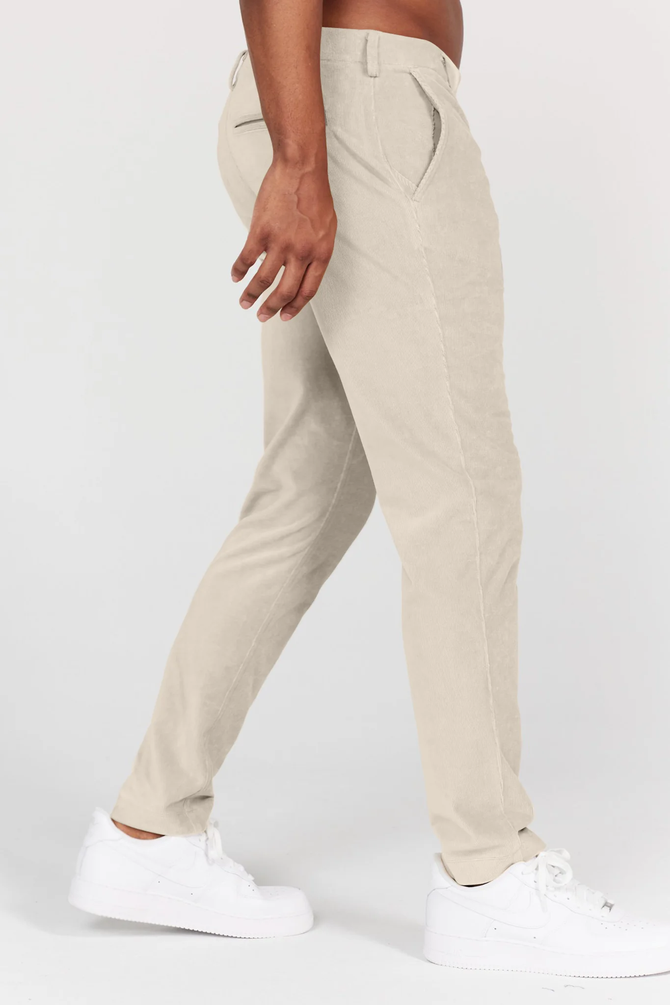 Collins Pull-On Corduroy Trouser in Oat - Image 3