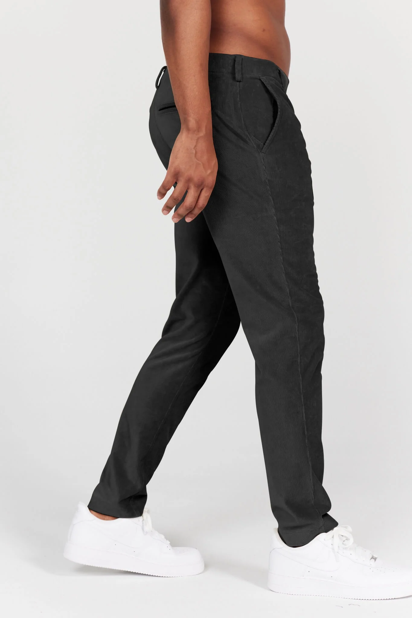 Collins Pull-On Corduroy Trouser in Tuxedo - Image 3