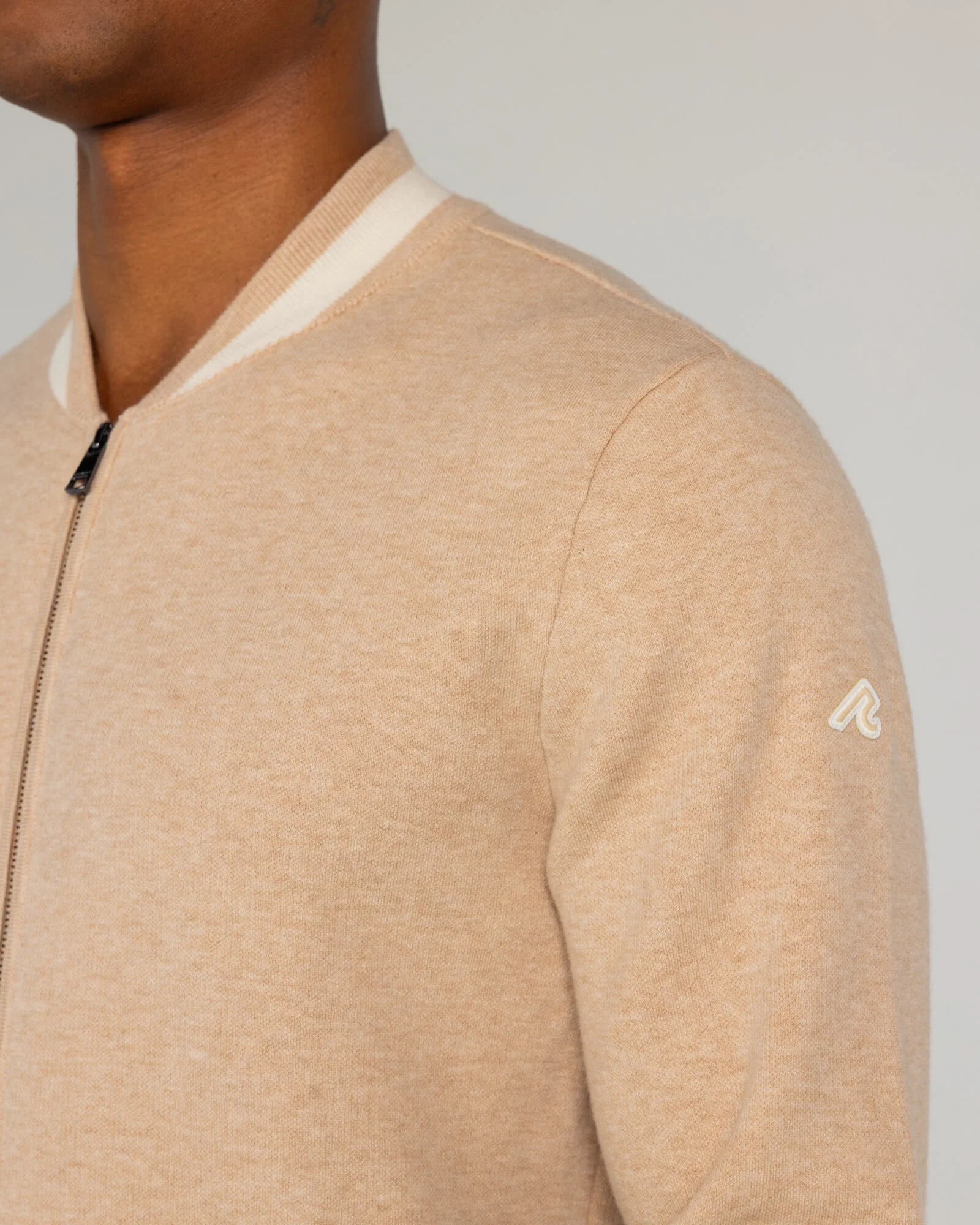 Crestwell Bomber in Pale Khaki - Image 3