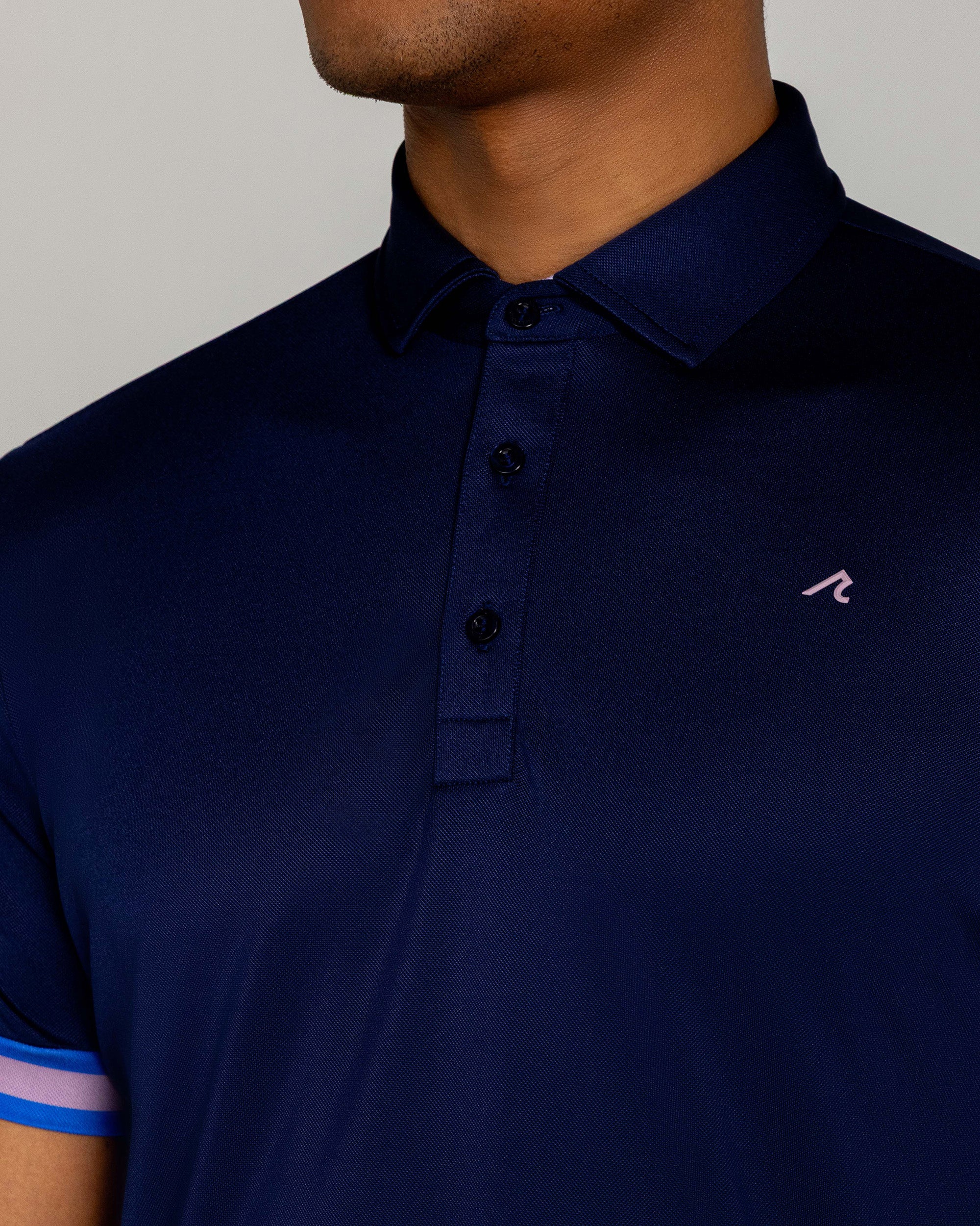 Cromac Pique Polo in Midnight Navy - Image 3