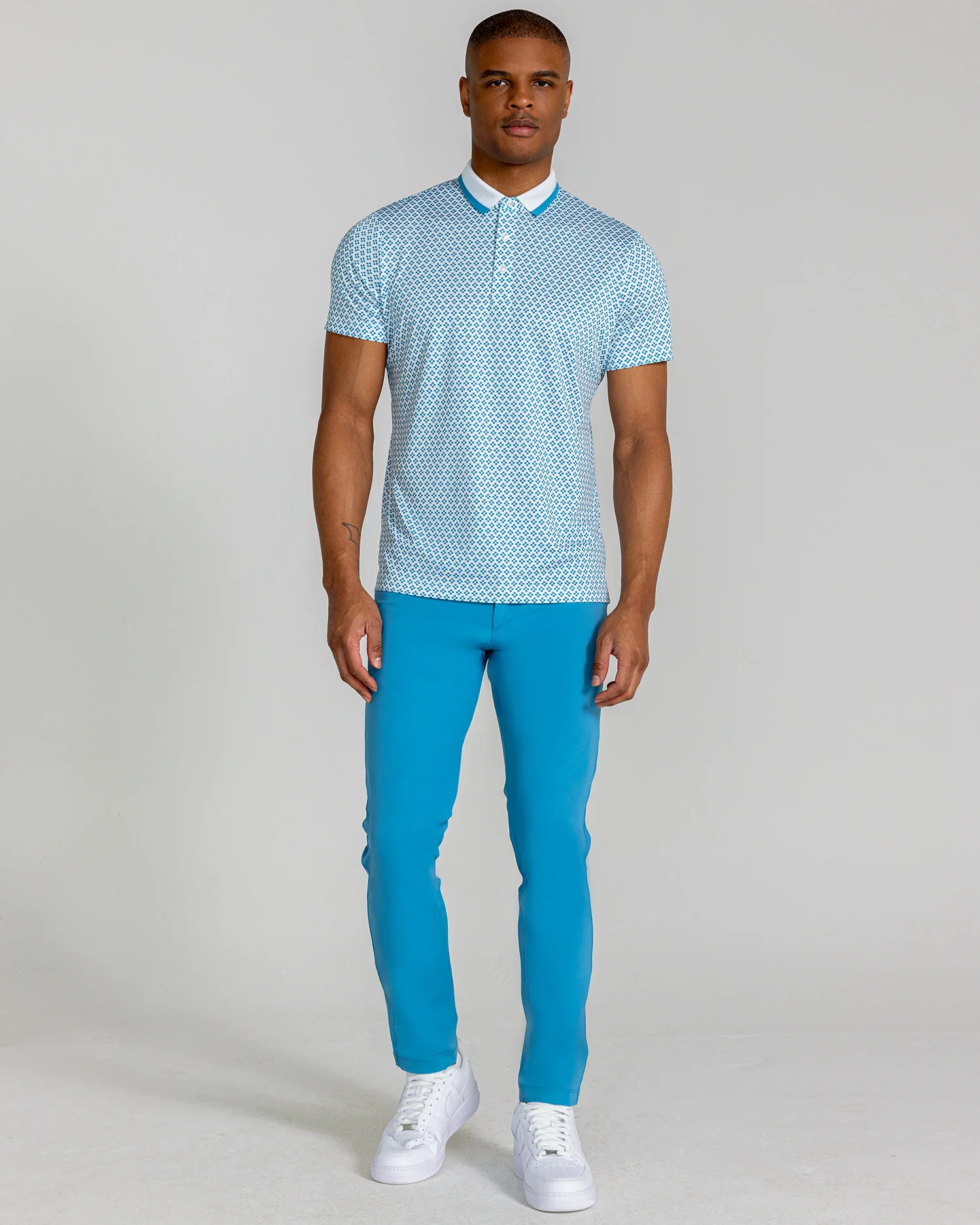 Duncure Pique Polo in Eucalyptus - Image 2