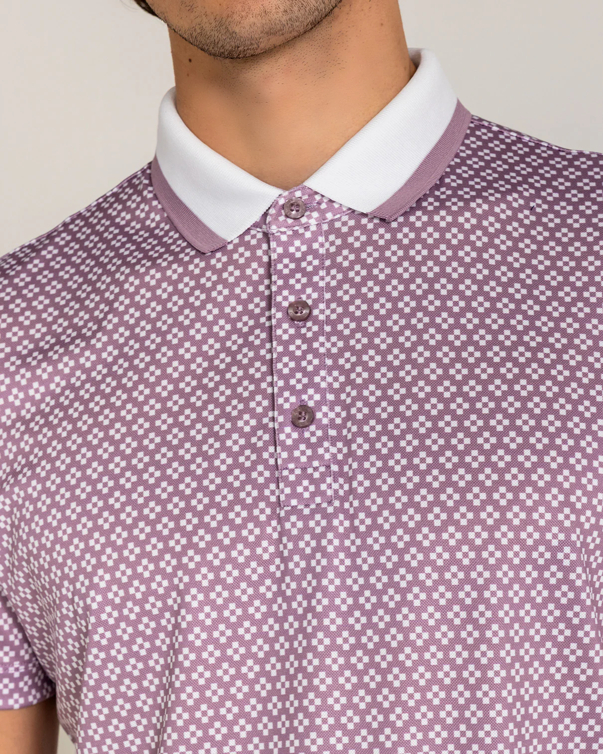 Duncure Pique Polo in Lilac - Image 3