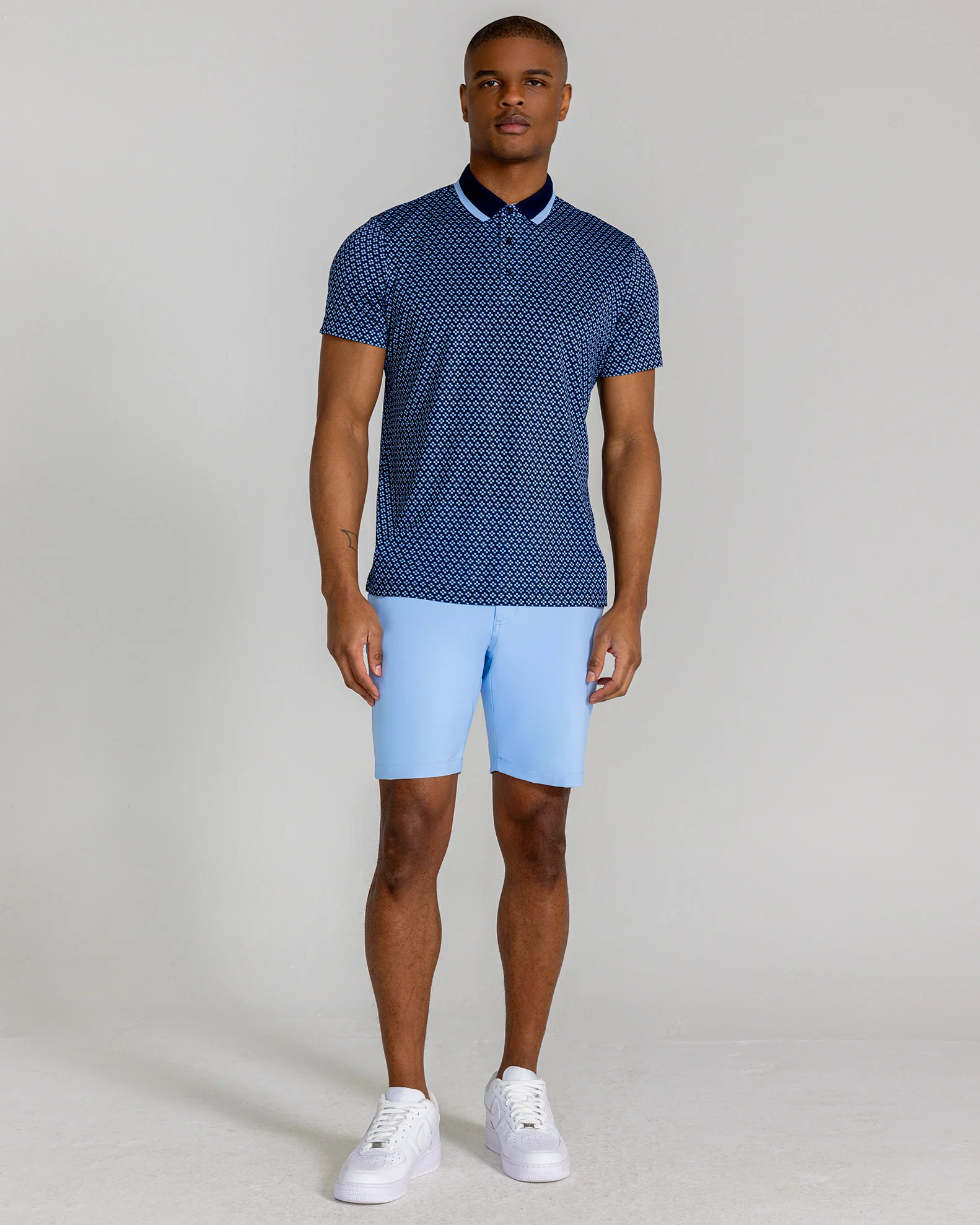 Duncure Pique Polo in Midnight Navy Multi - Image 2