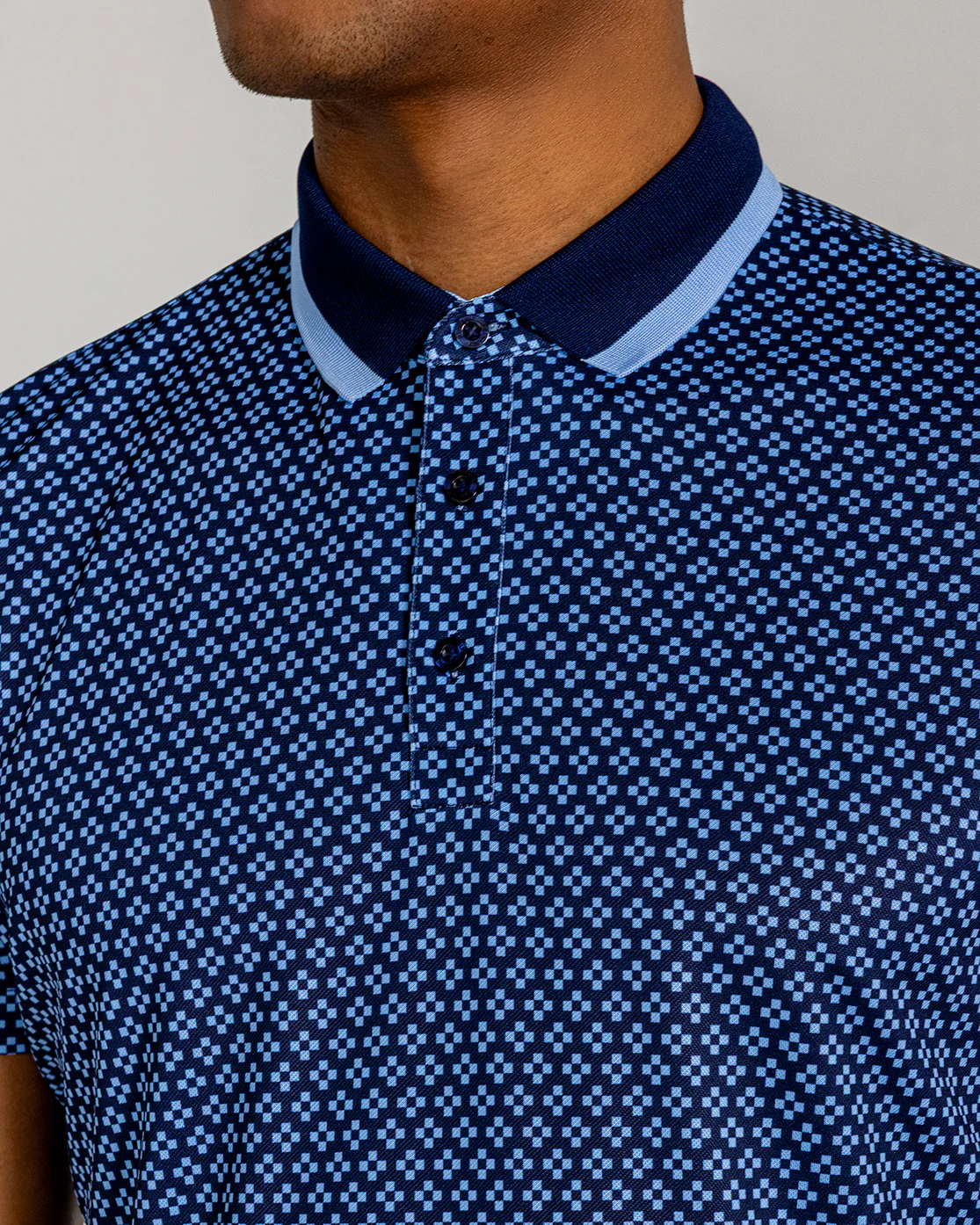 Duncure Pique Polo in Midnight Navy Multi - Image 3