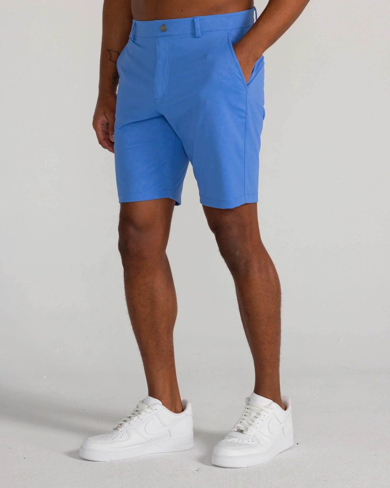 Embossed Varick Pull-On Short in Blue Yonder - Image 2