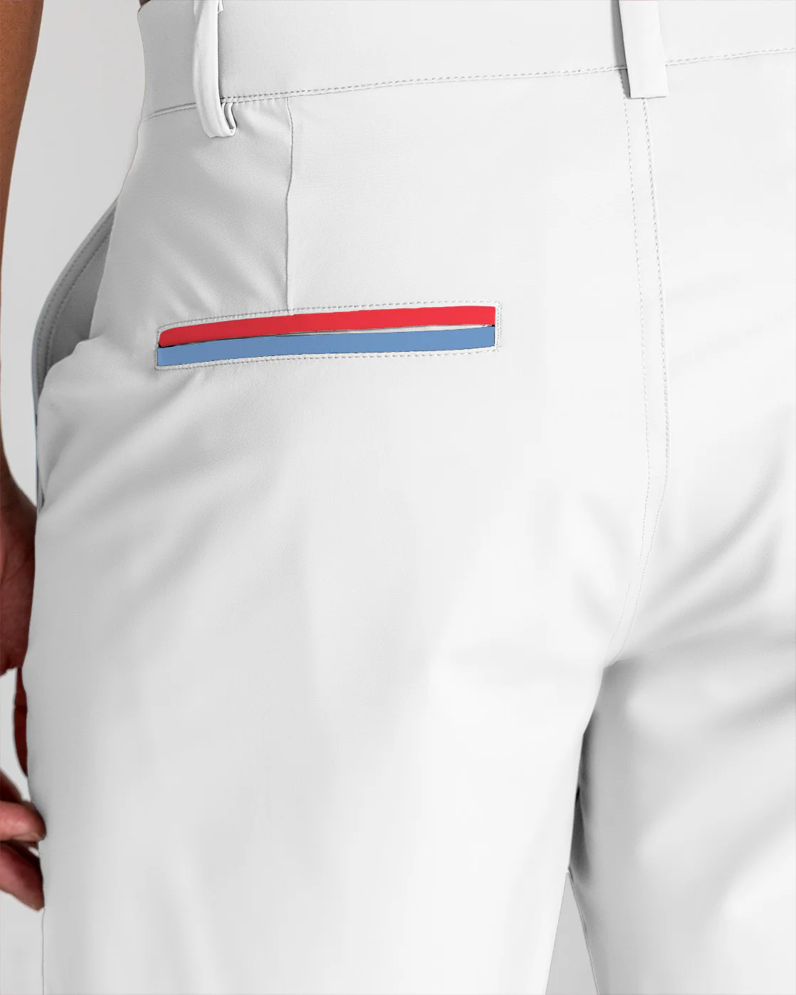 Hanover Pull-On Short Stripe in Bright White - Image 2