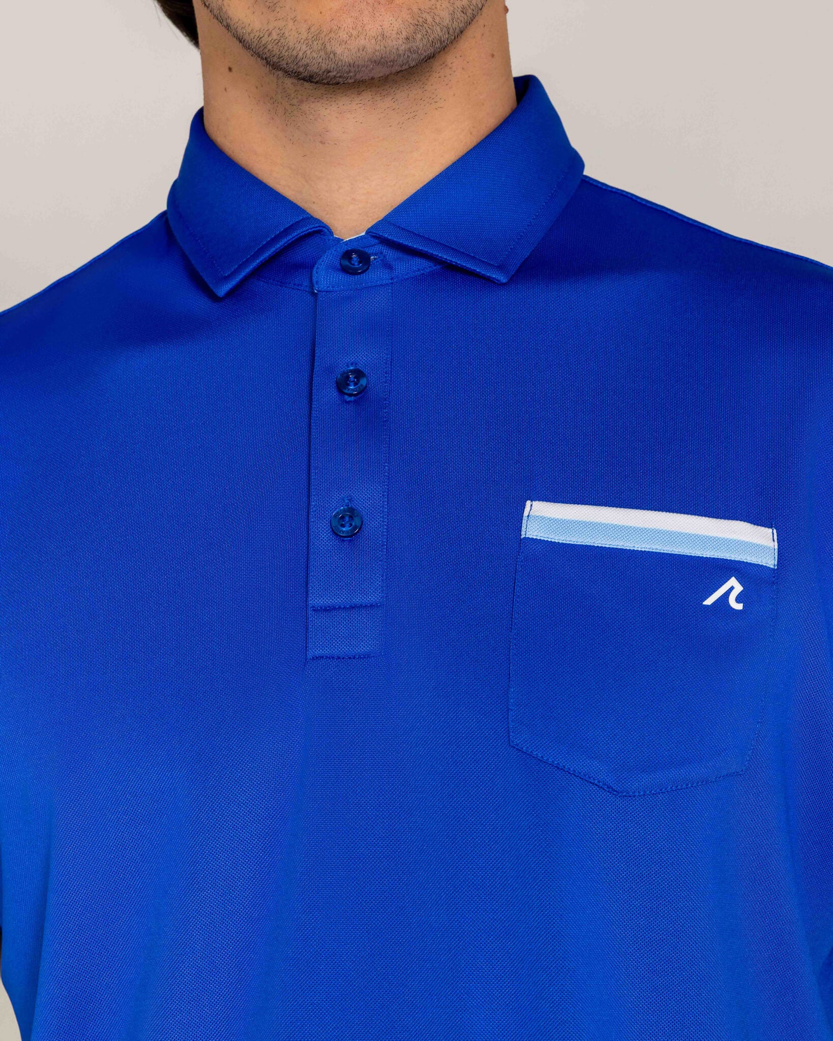 Holland Pique Polo in Harbor Blue - Image 3