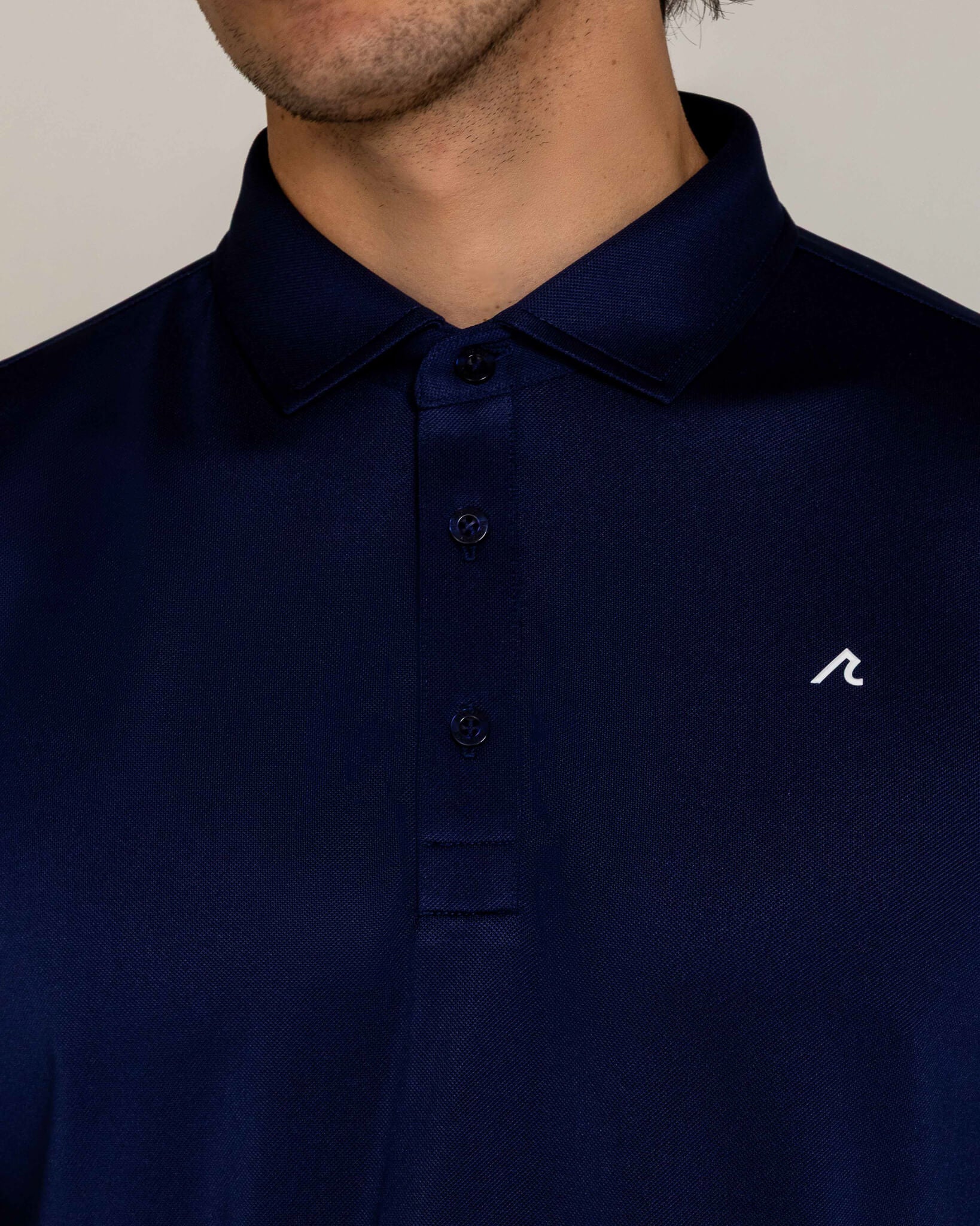 Hoxton LS Pique Polo in Midnight Navy - Image 3