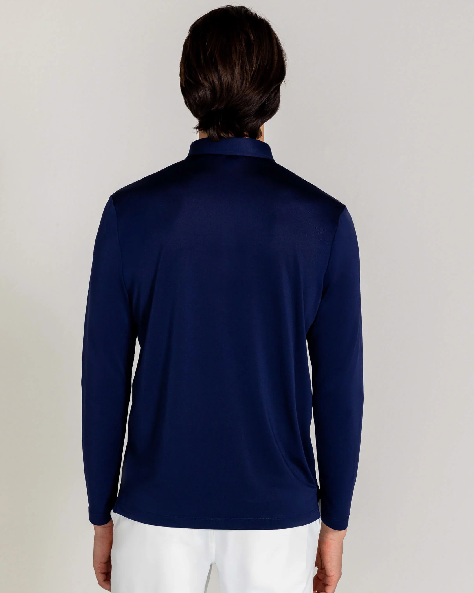 Hoxton LS Pique Polo in Midnight Navy - Image 4