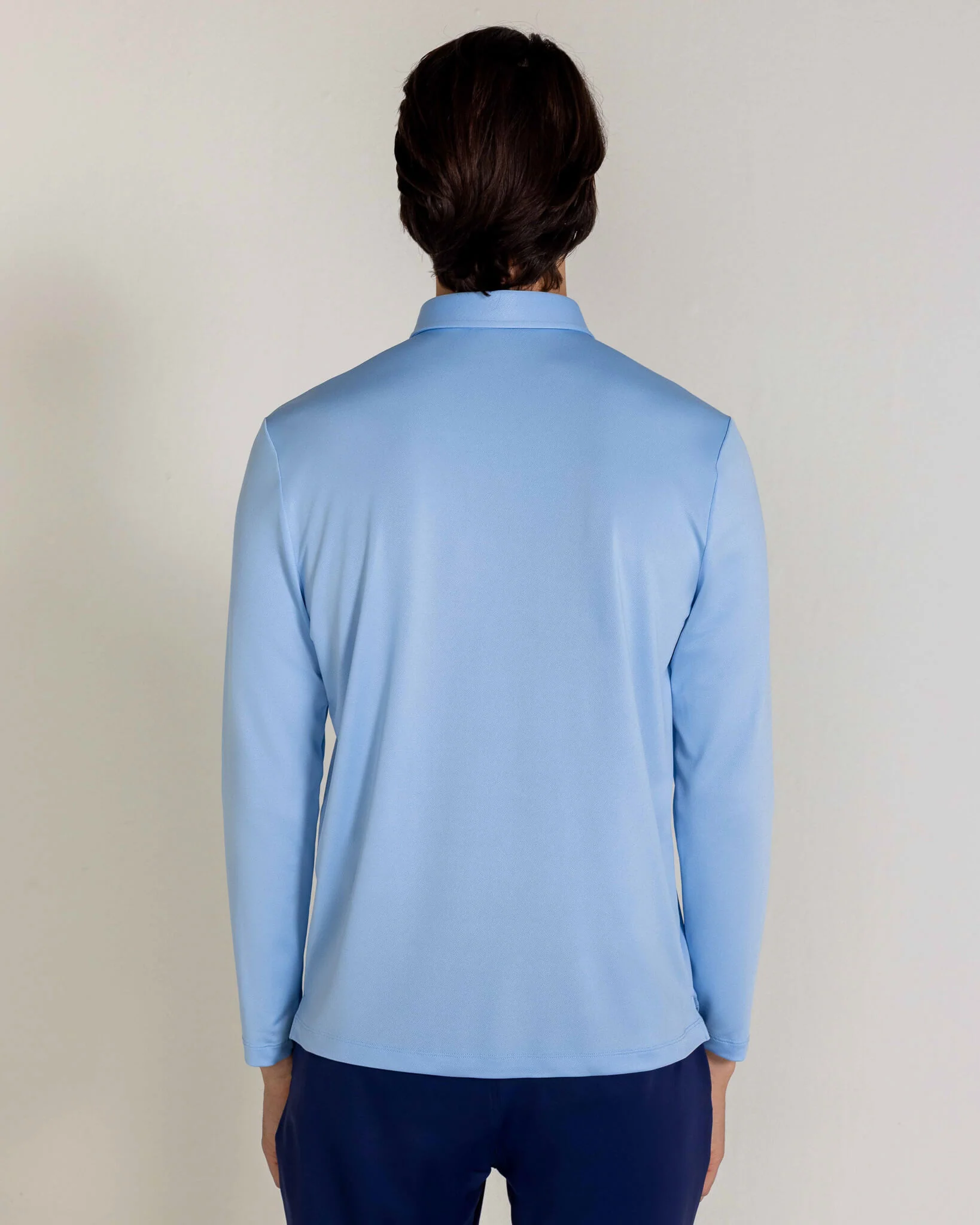 Hoxton LS Pique Polo in Mist - Image 4