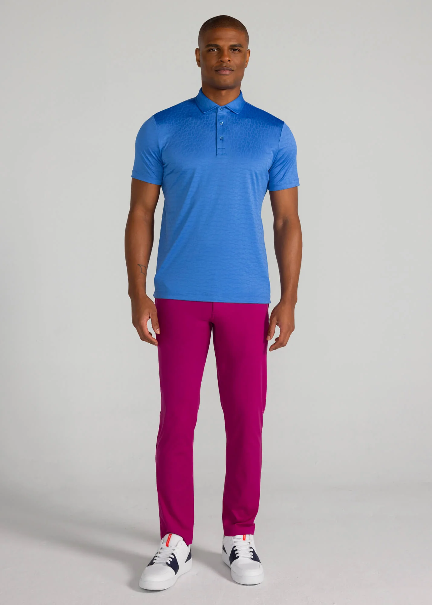 Kendall Jacquard Polo in Blue Yonder - Image 2