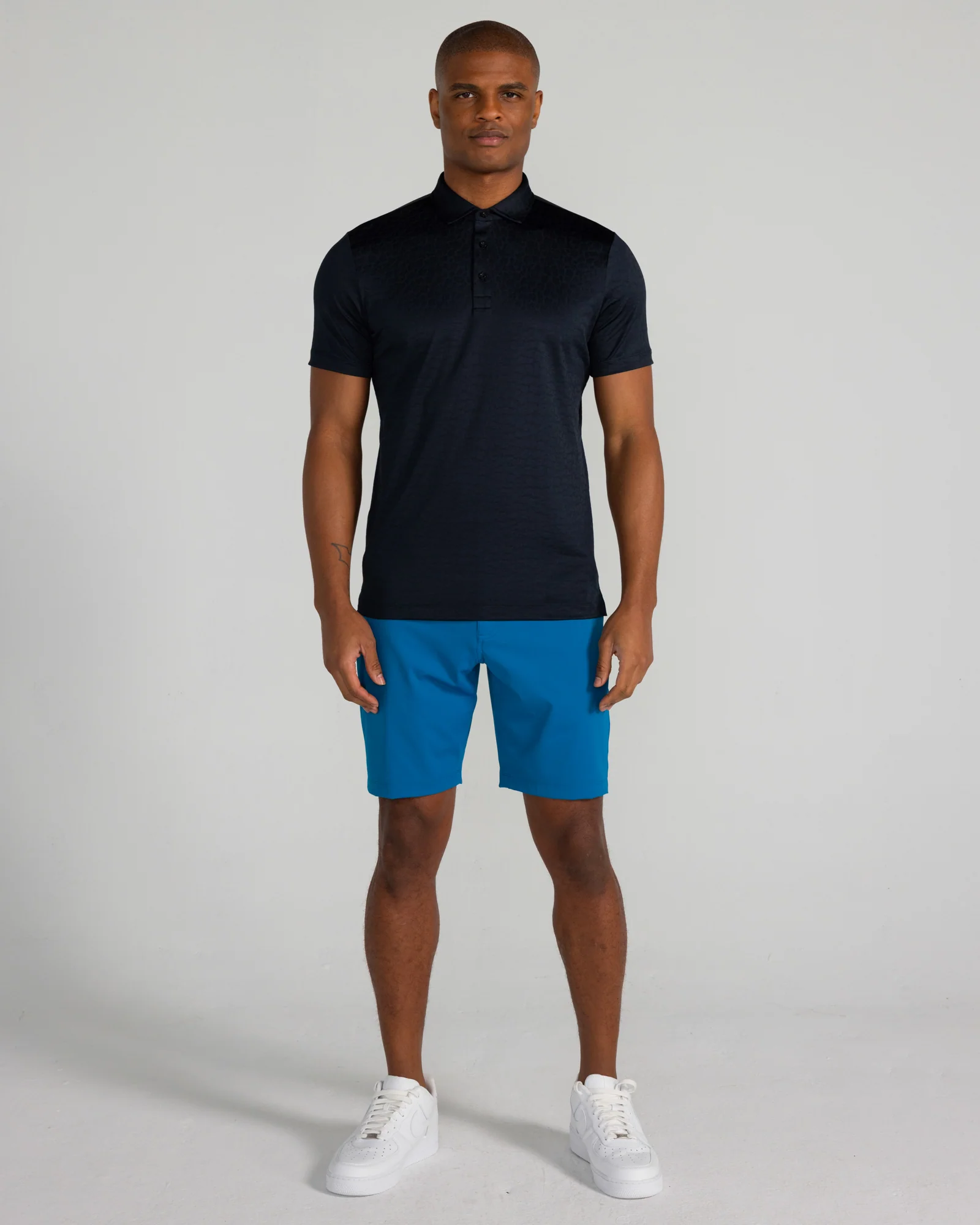 Kendall Jacquard Polo in Tuxedo - Image 2