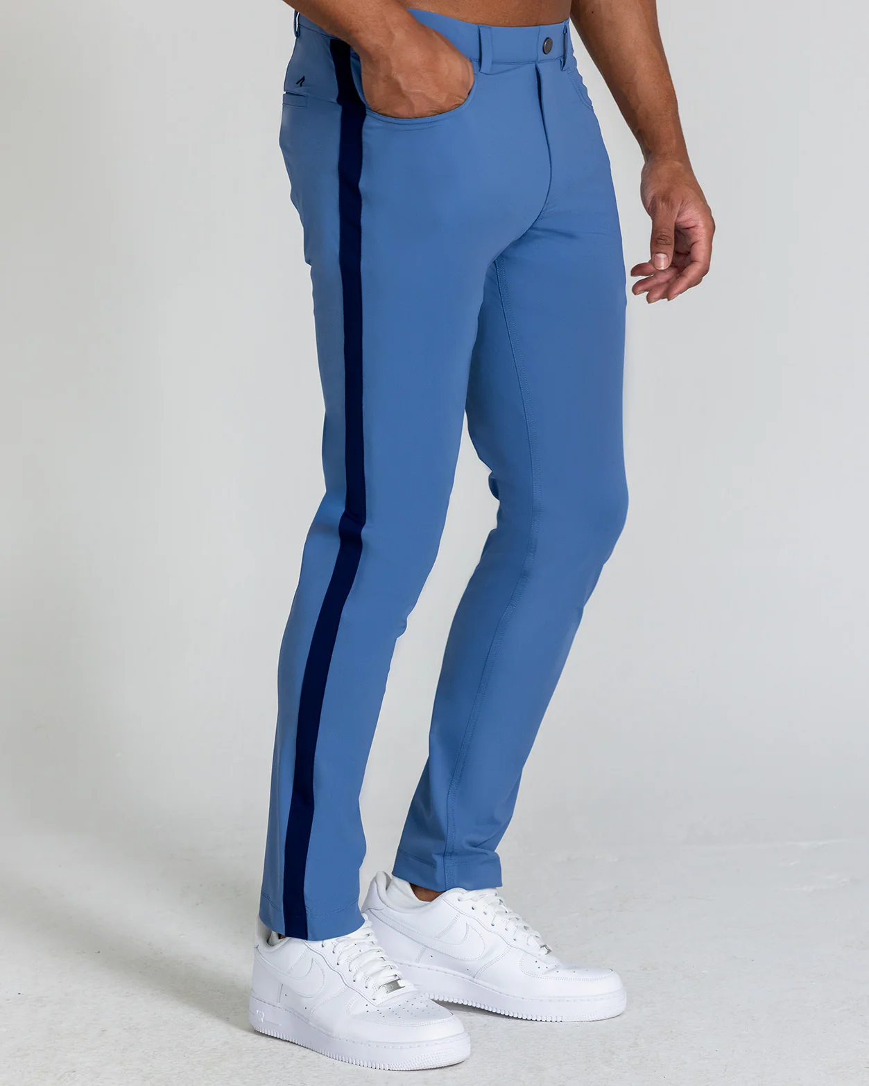 Kent Striped Pull-On Trouser in Blue Horizon