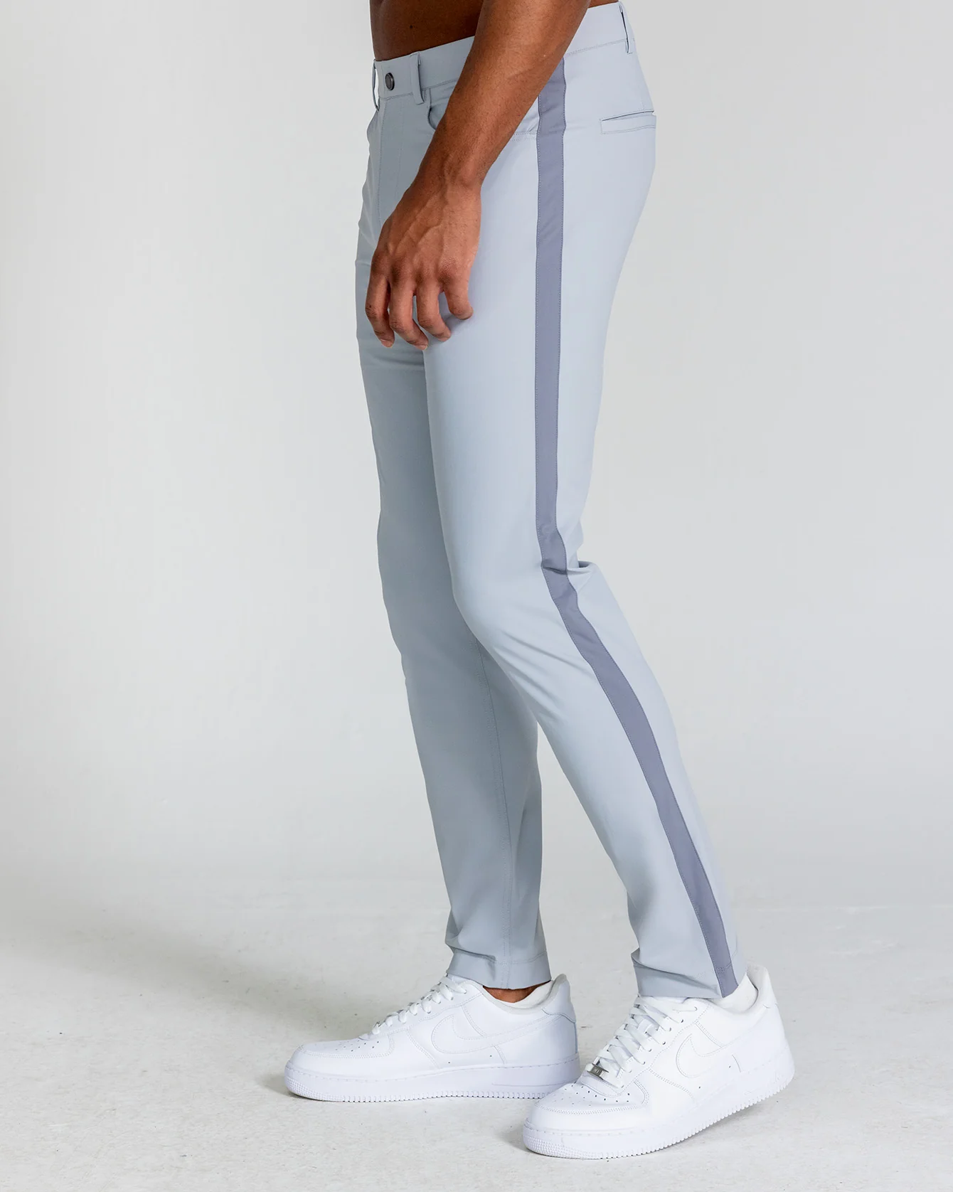 Kent Striped Pull-On Trouser in Glacier Gray