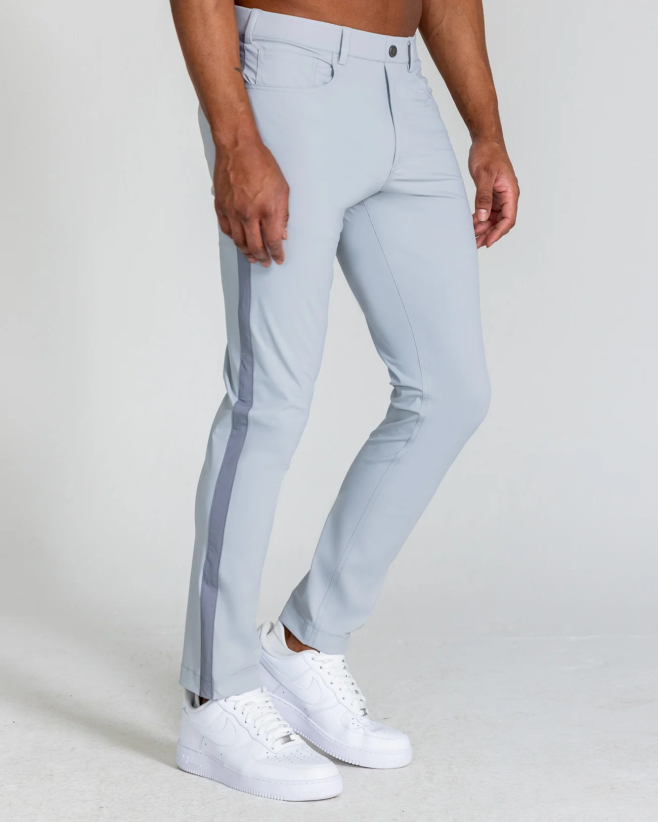 Kent Striped Pull-On Trouser in Glacier Gray - Image 2
