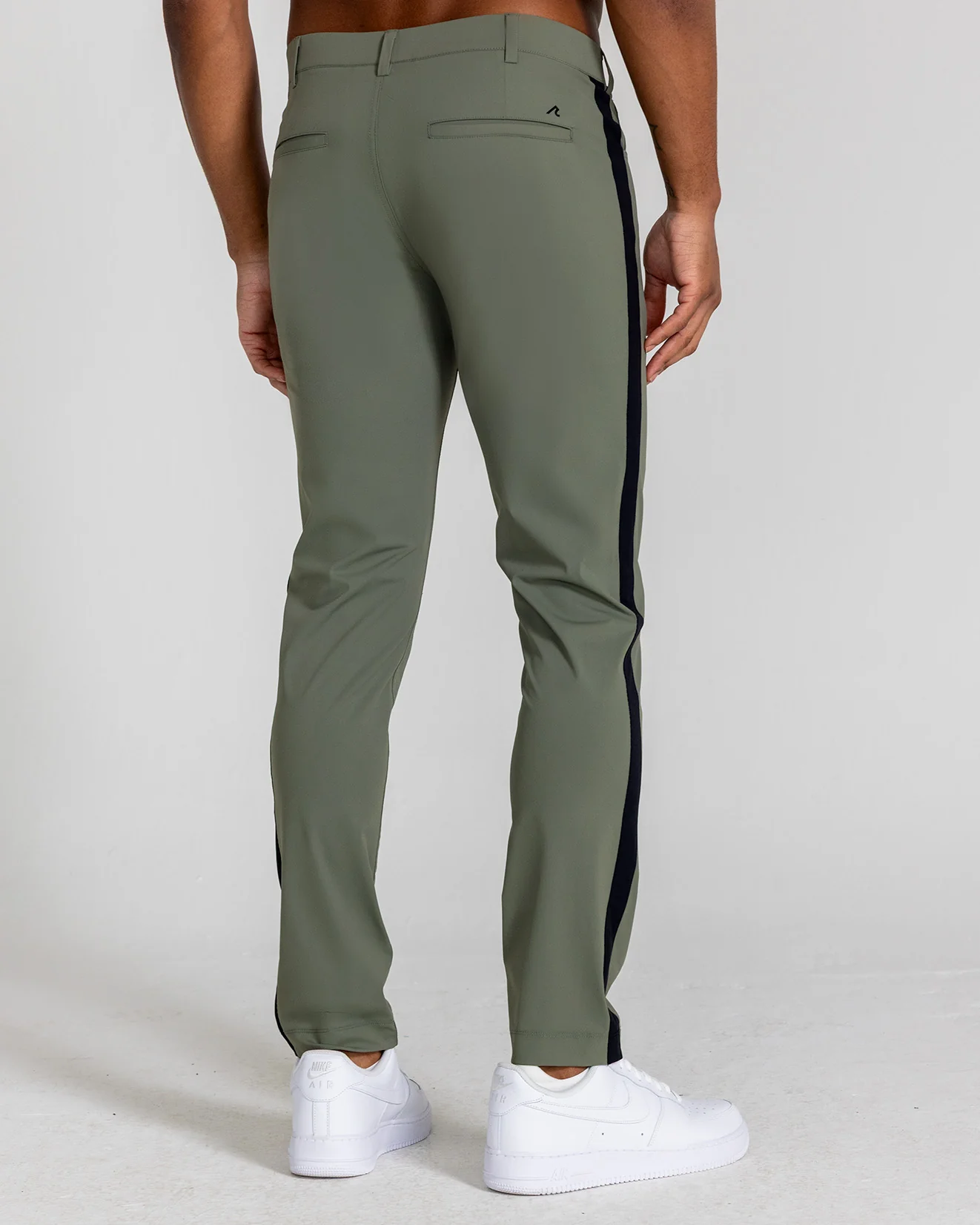 Kent Striped Pull-On Trouser in Olive - Image 5