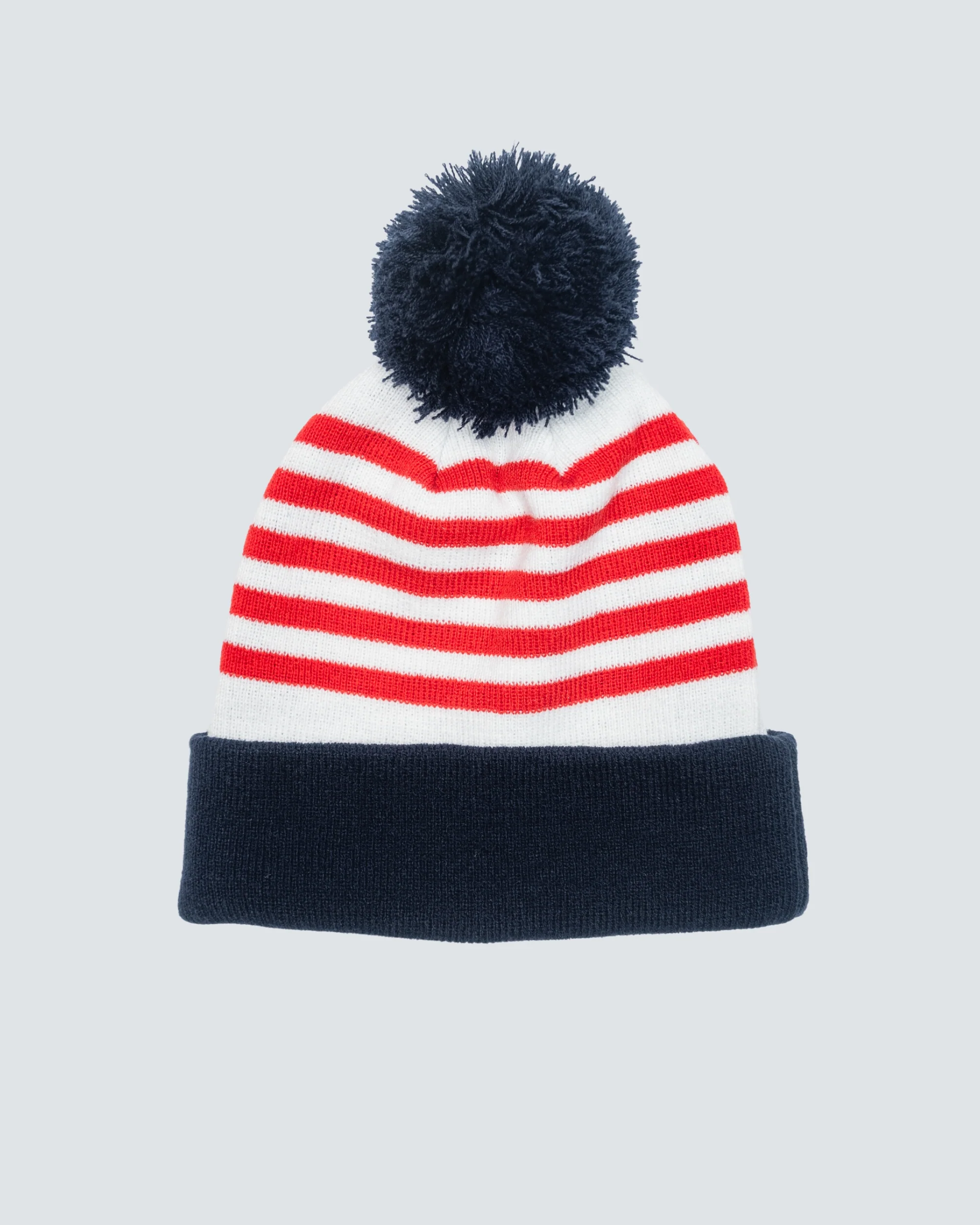 Knitted Beanie in Red/Blue - Image 2