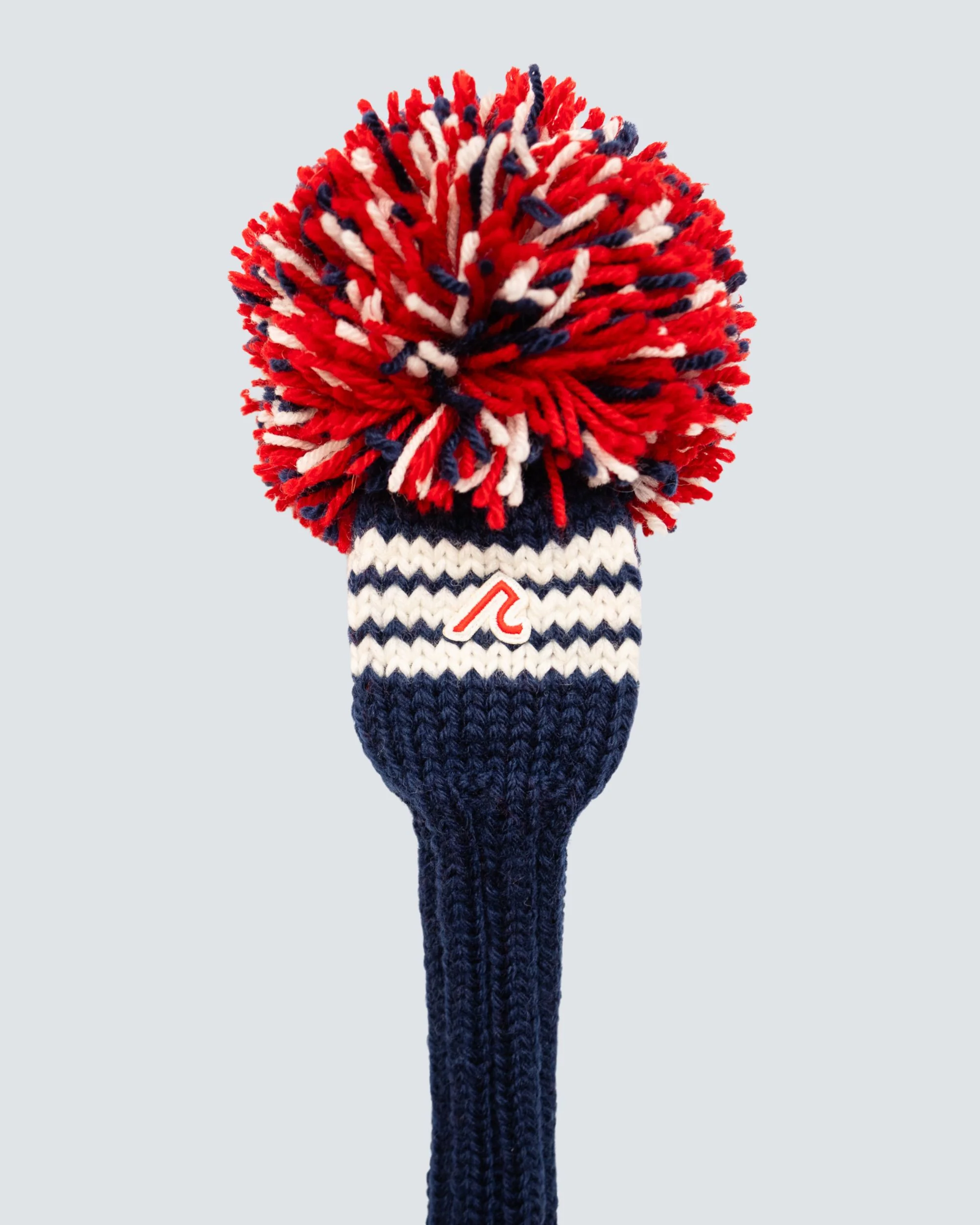 Knitted ‘R’ Icon with Pom in Navy - Image 2