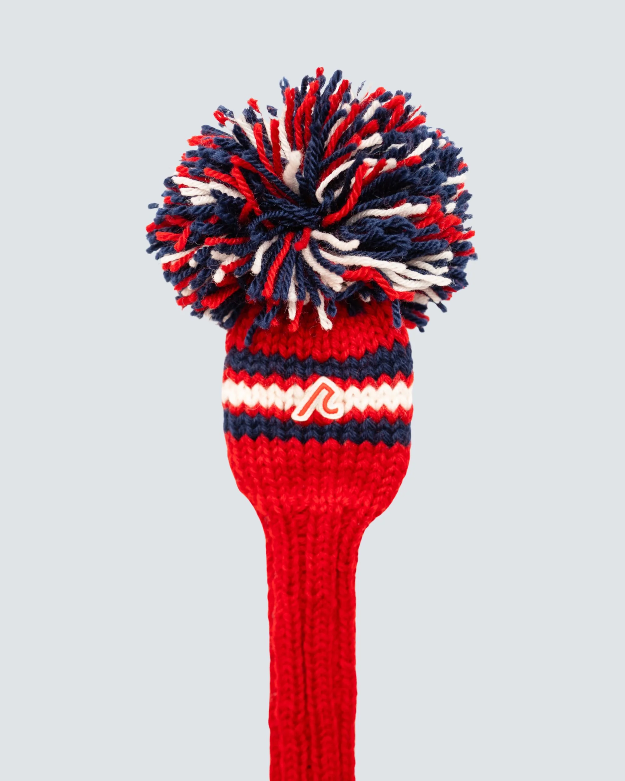 Knitted ‘R’ Icon with Pom in Red - Image 2