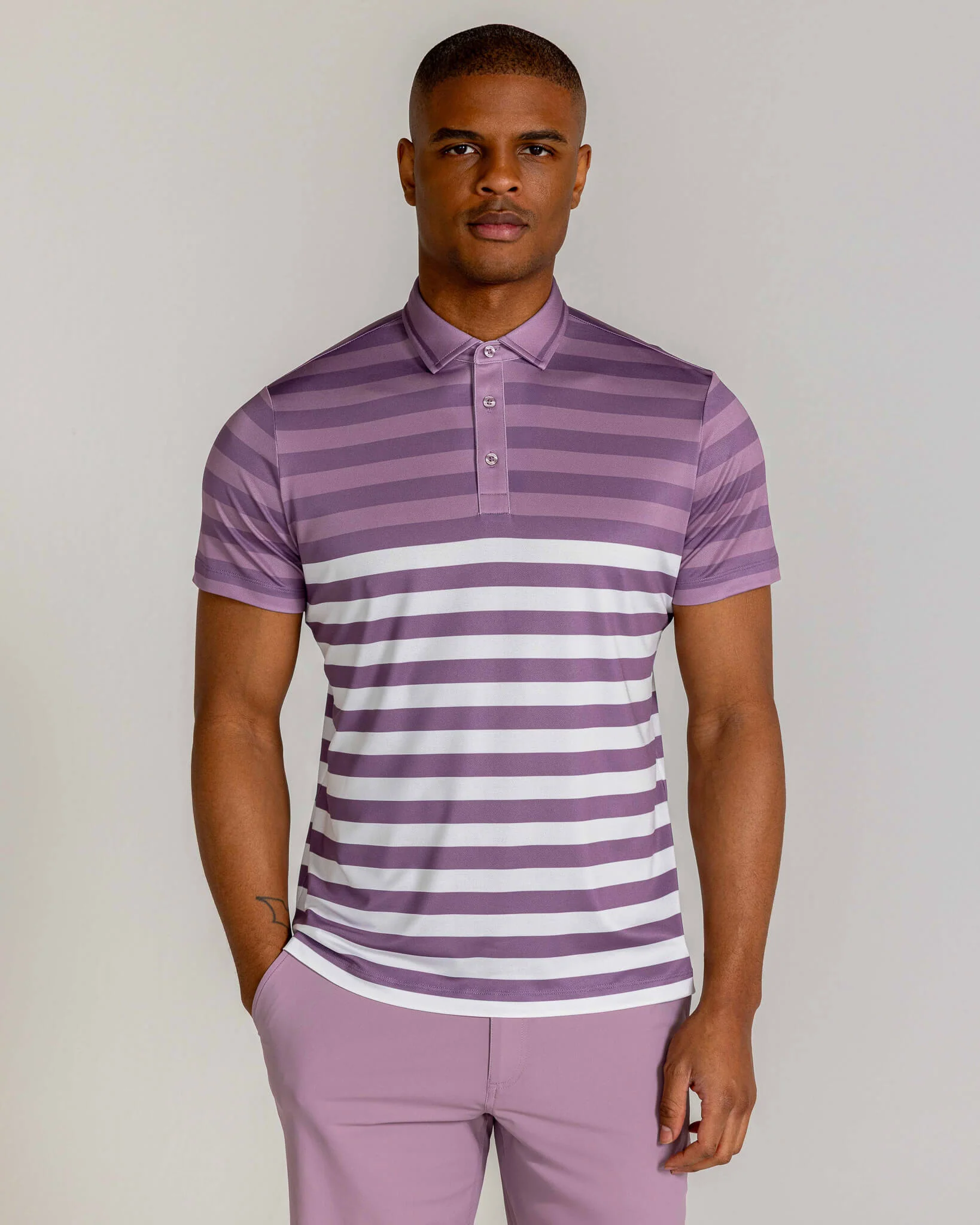 Leeson Pique Polo in Lilac