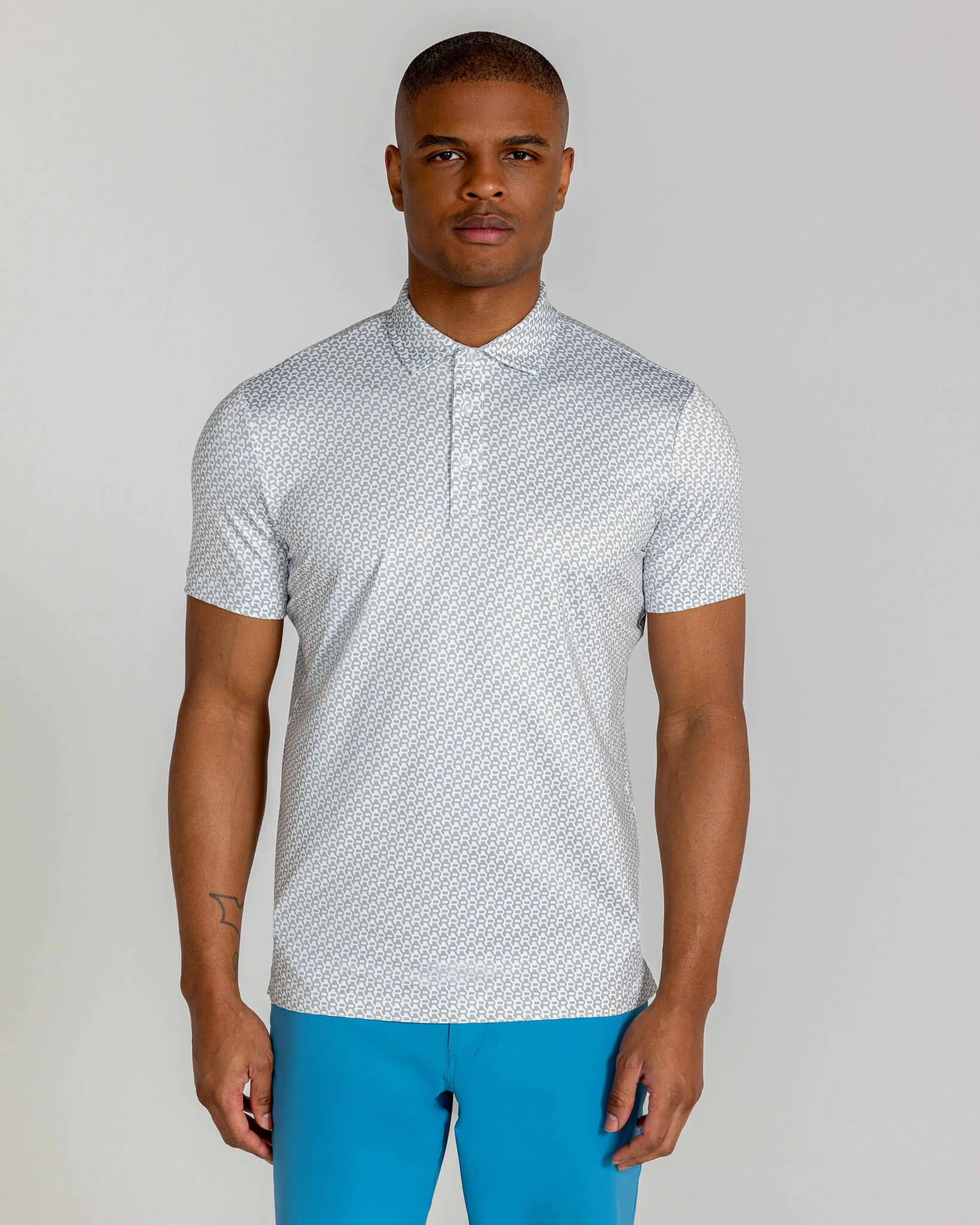 Merrion Polo in Glacier Gray