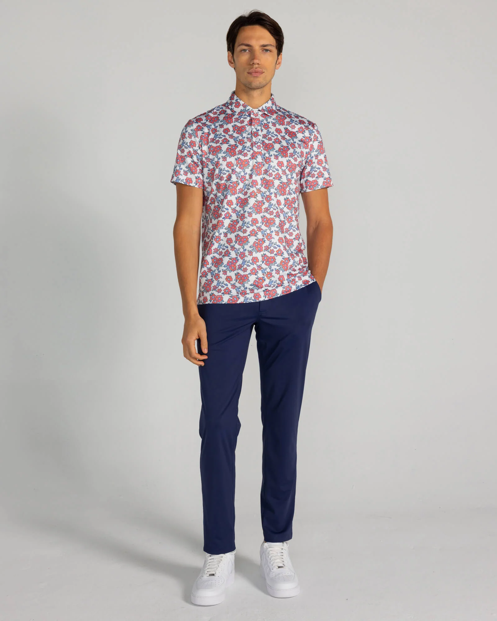 Payson Polo in Bright White/Crimson Multi - Image 2