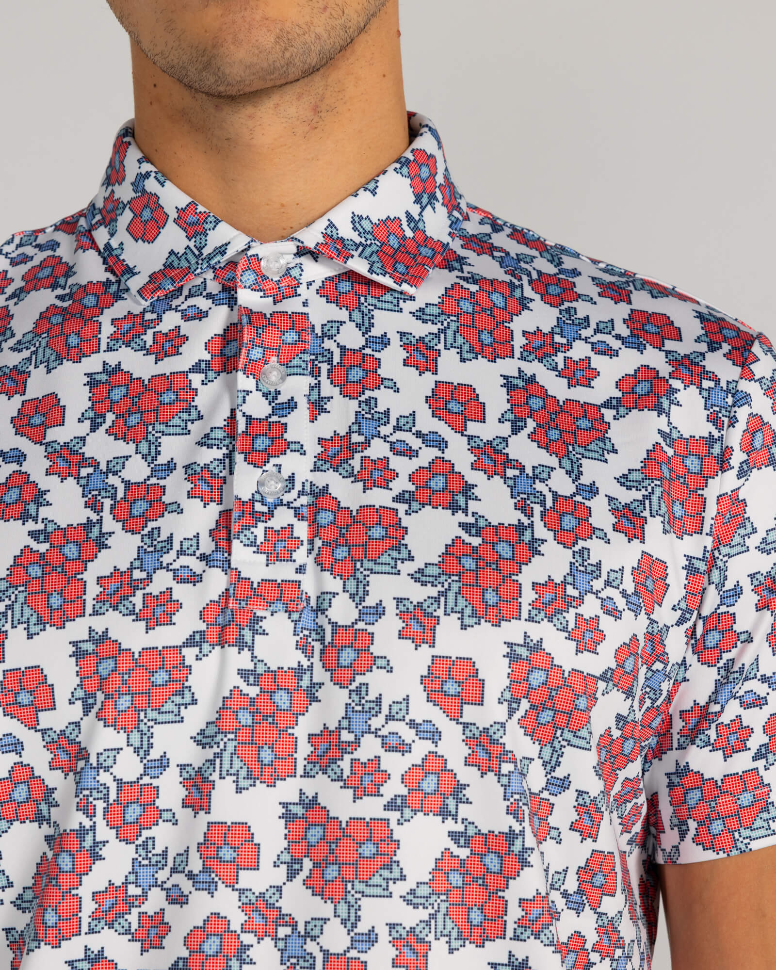Payson Polo in Bright White/Crimson Multi - Image 3