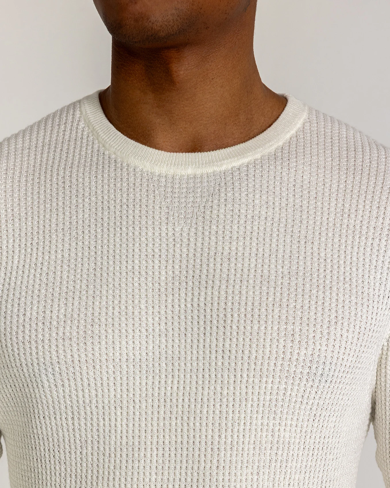 Posner Long Sleeve Thermal in Bright White - Image 3