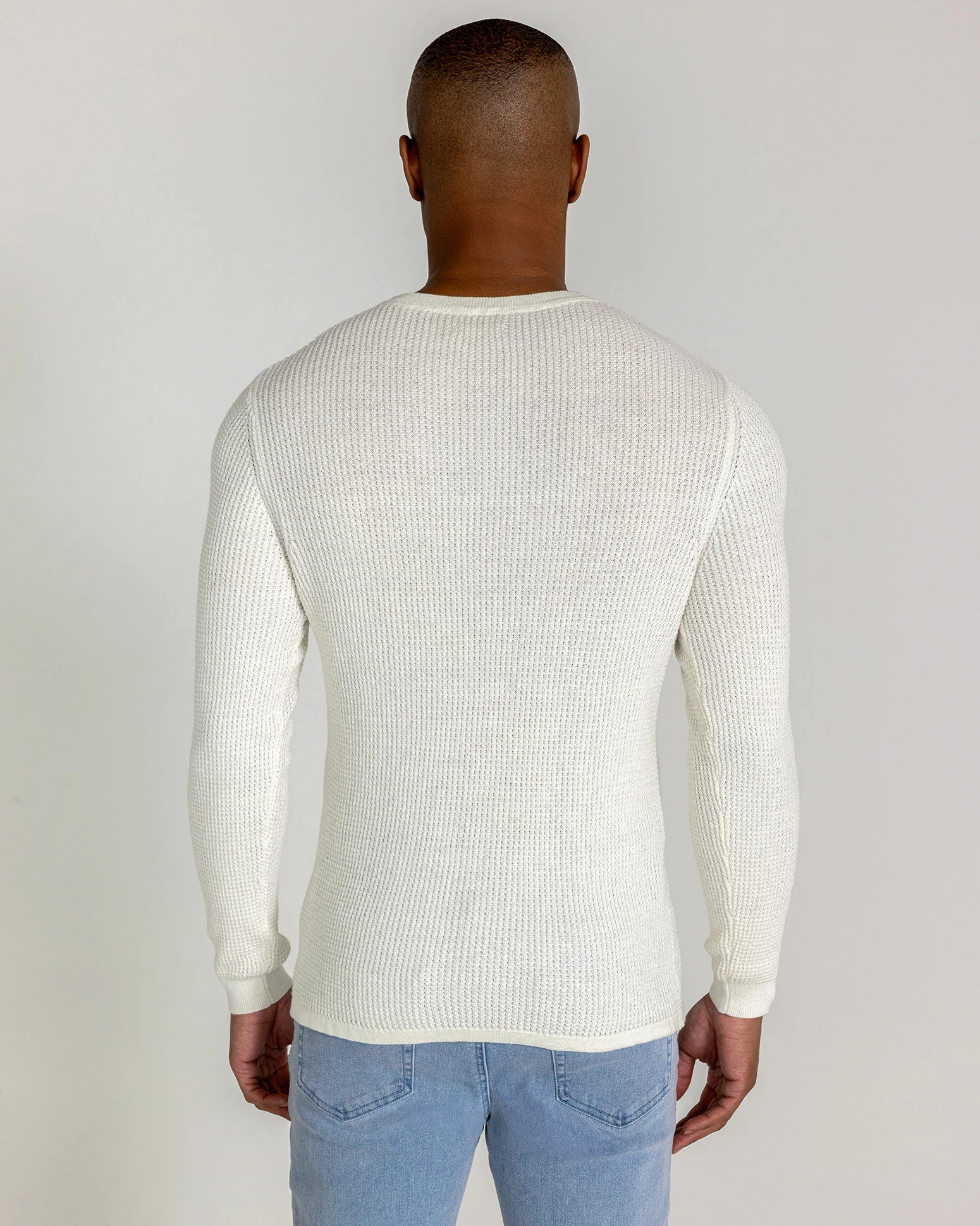 Posner Long Sleeve Thermal in Bright White - Image 4