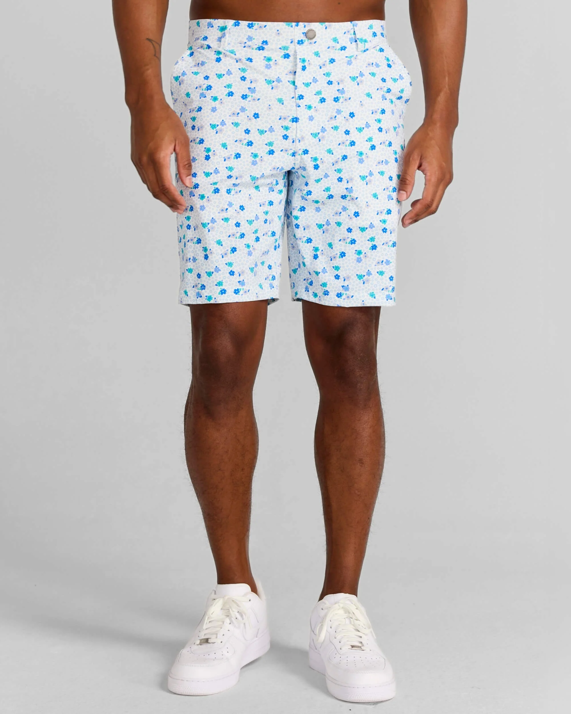 Printed Hanover Pull-On Short Leone in Bright White - Image 4