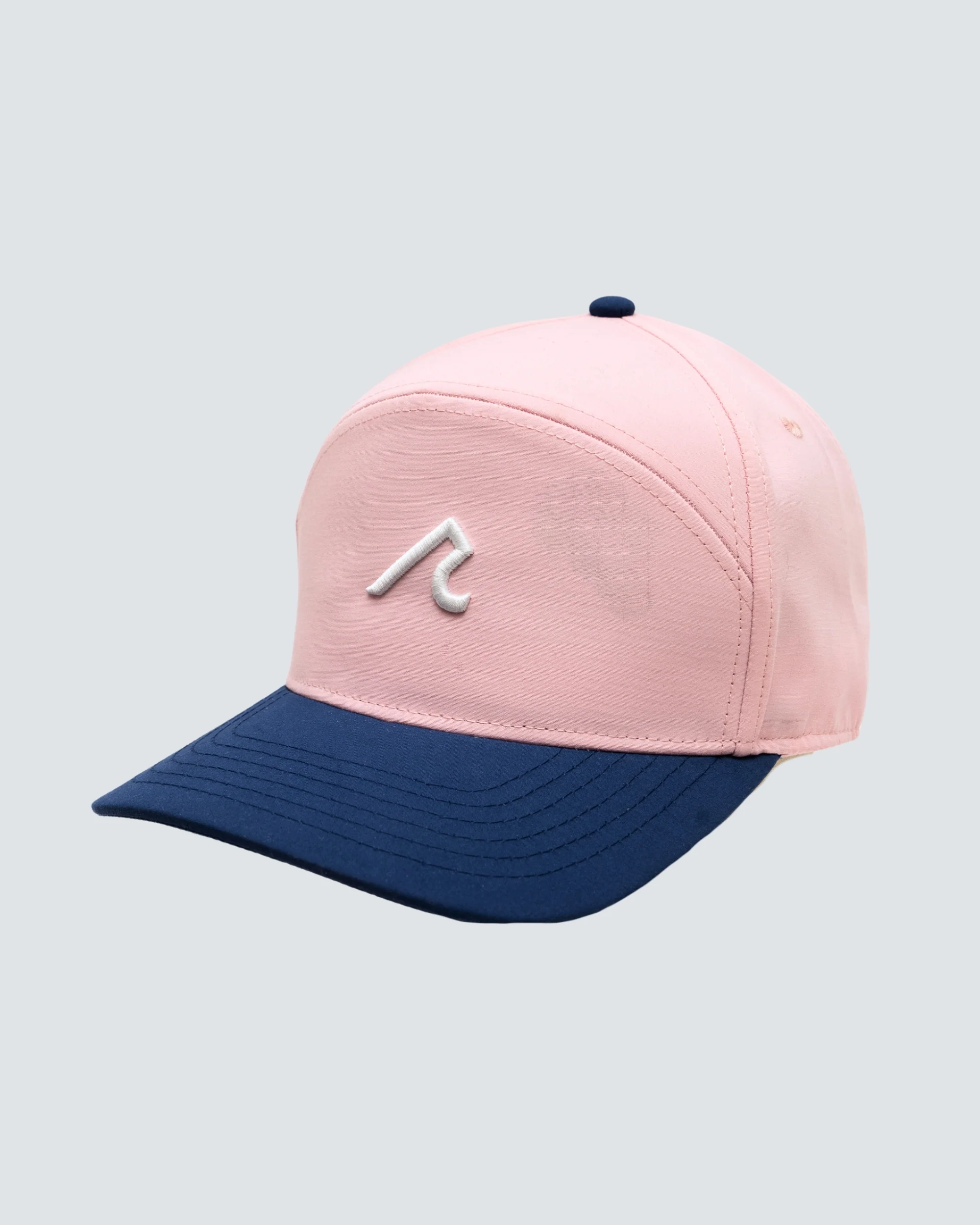 R Icon 6 Panel Hat in Salmon/Navy