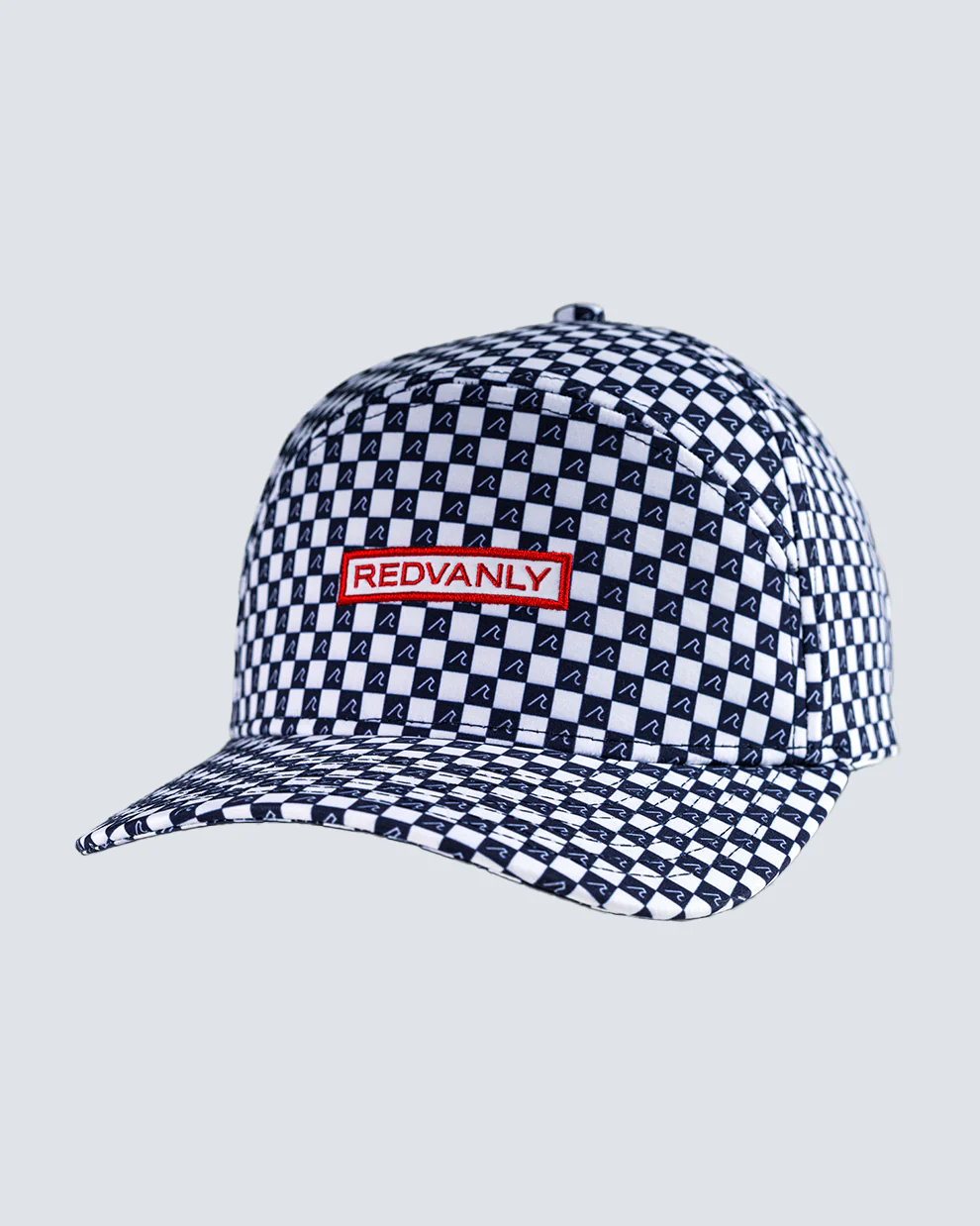 Redvanly Checkered 6 Panel Hat in Tuxedo