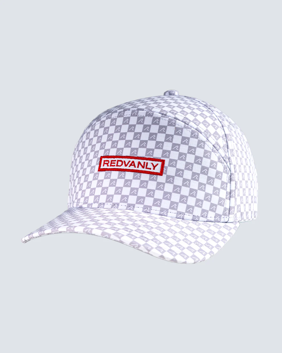 Redvanly Checkered 6 Panel Hat in Gray
