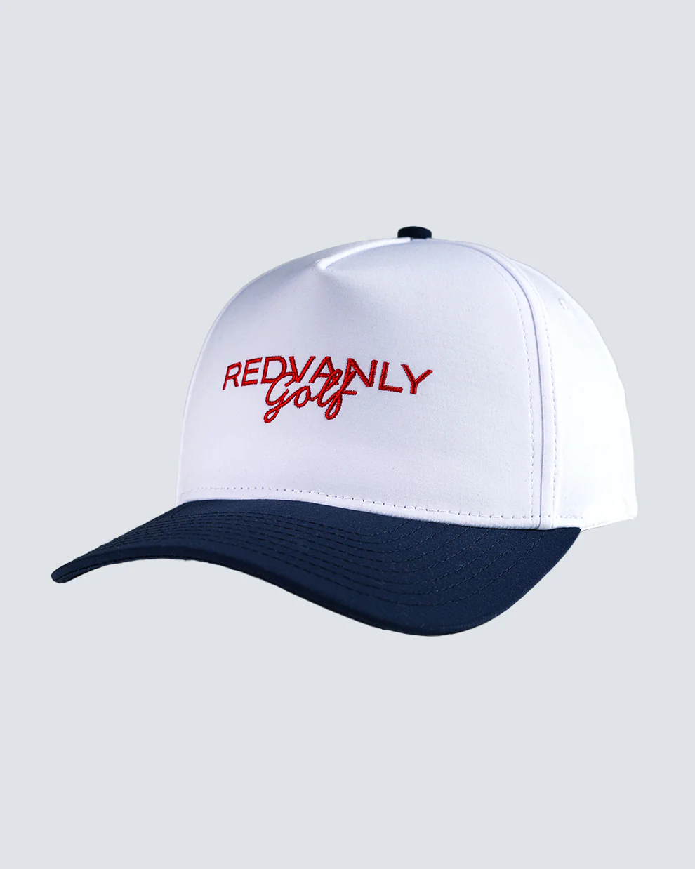 Redvanly Golf 5 Panel Hat in Bright White/Midnight Navy