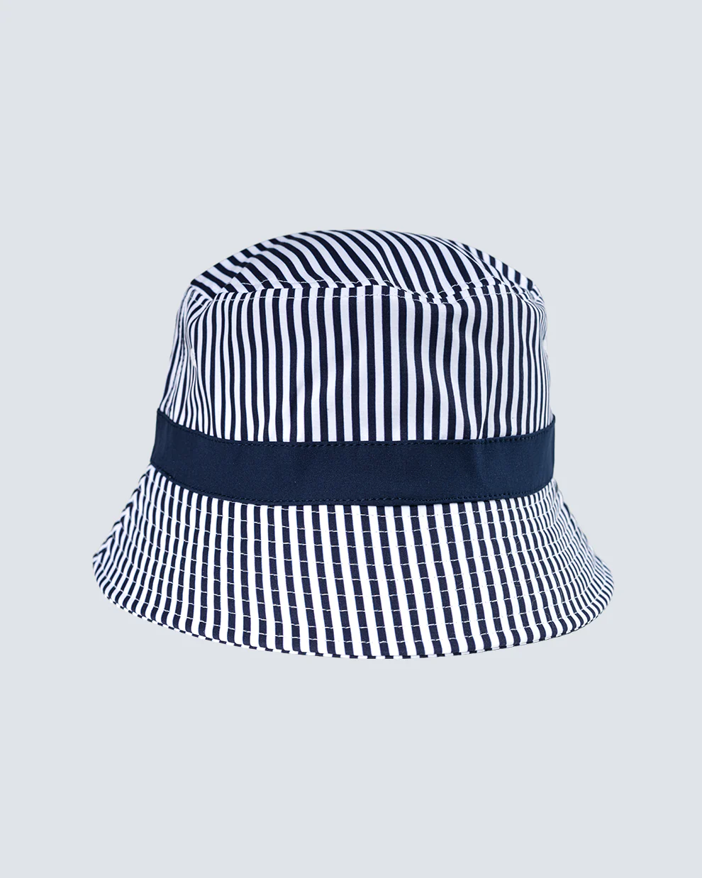 Pinstripe Patch Bucket Hat in Midnight Navy/Bright White - Image 2