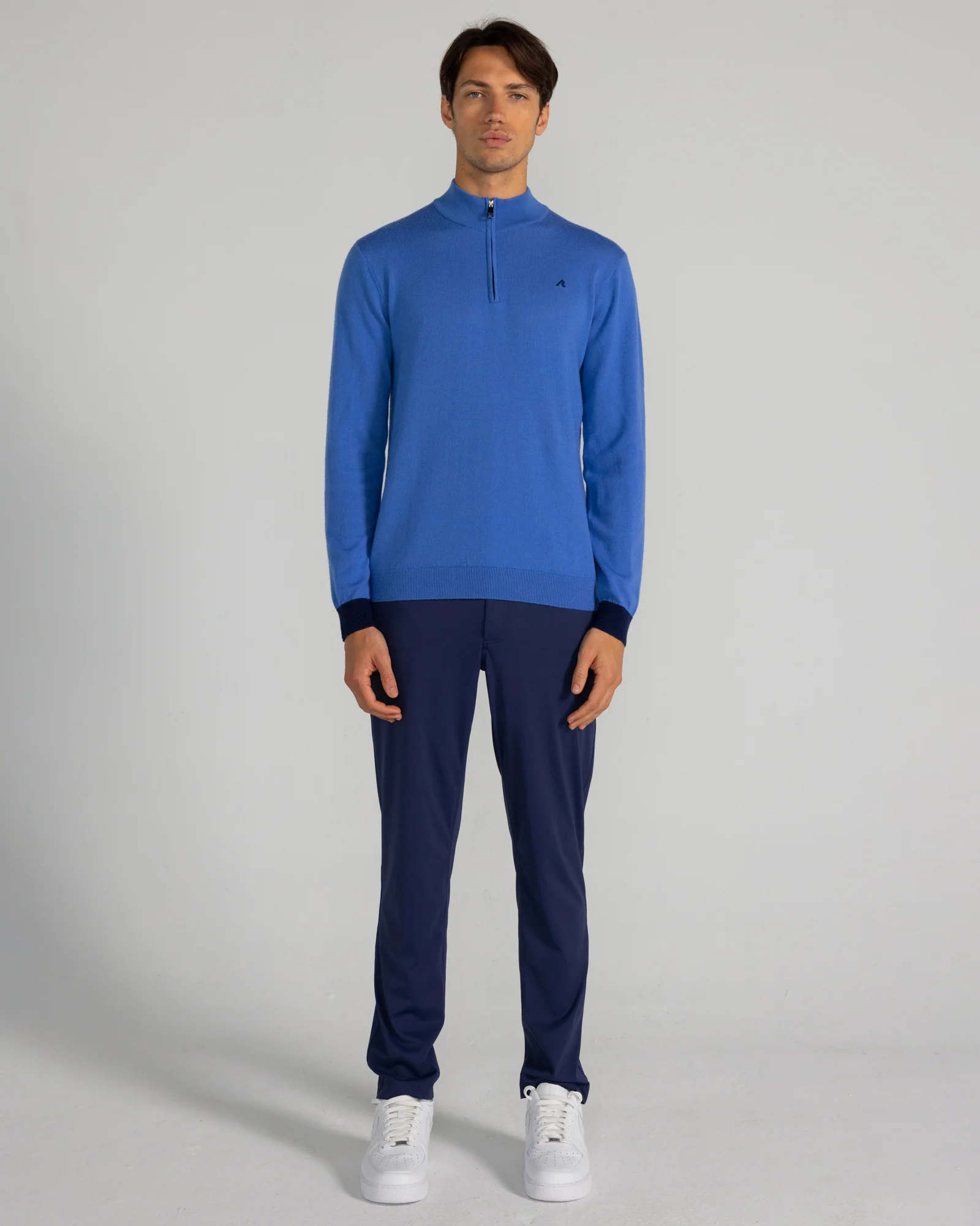Rowe Merino Quarter Zip in Blue Yonder - Image 2