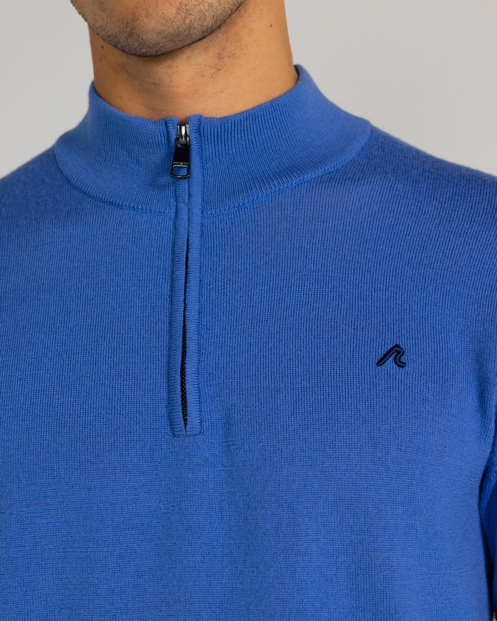 Rowe Merino Quarter Zip in Blue Yonder - Image 3