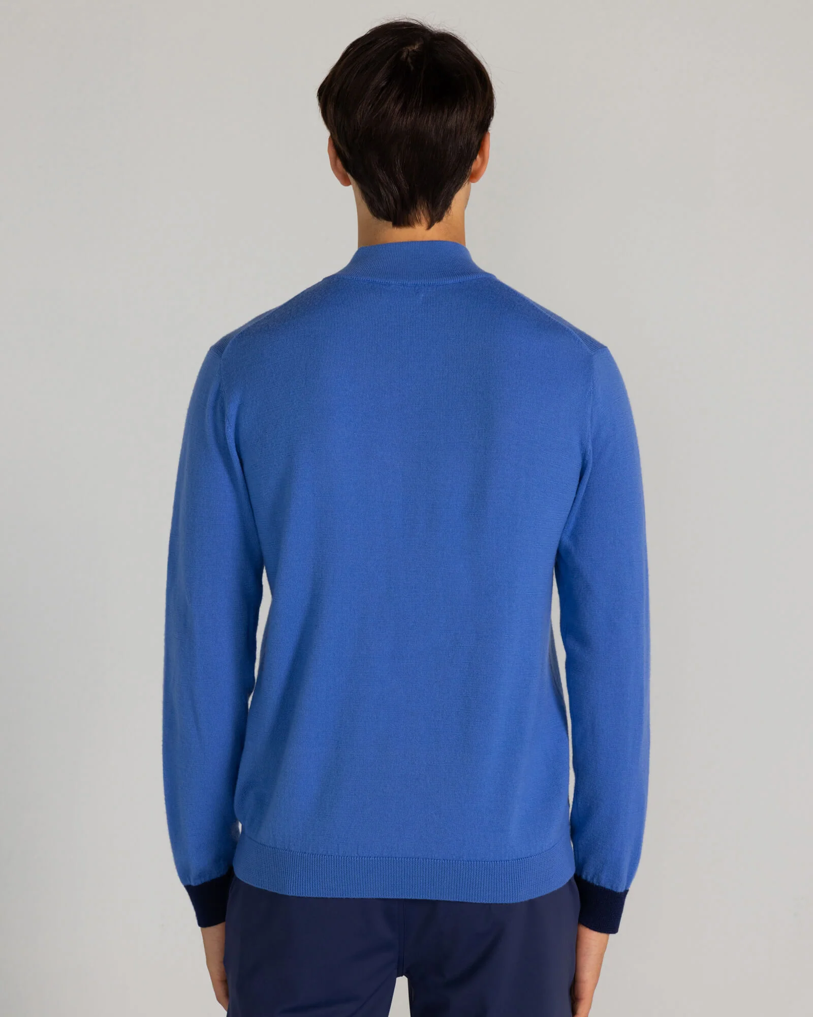 Rowe Merino Quarter Zip in Blue Yonder - Image 4