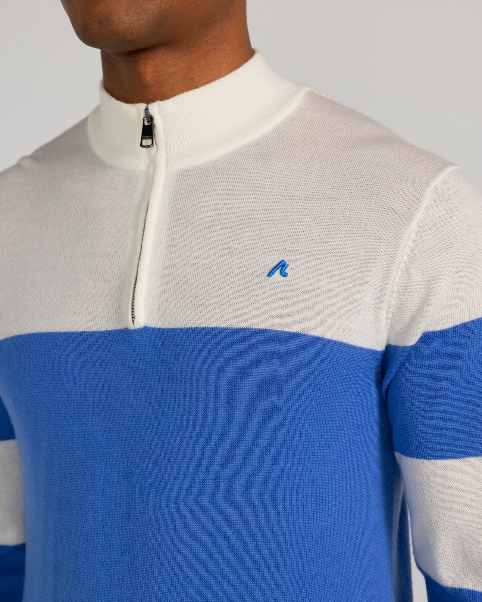 Sanders Merino Quarter Zip in Blue Yonder - Image 3