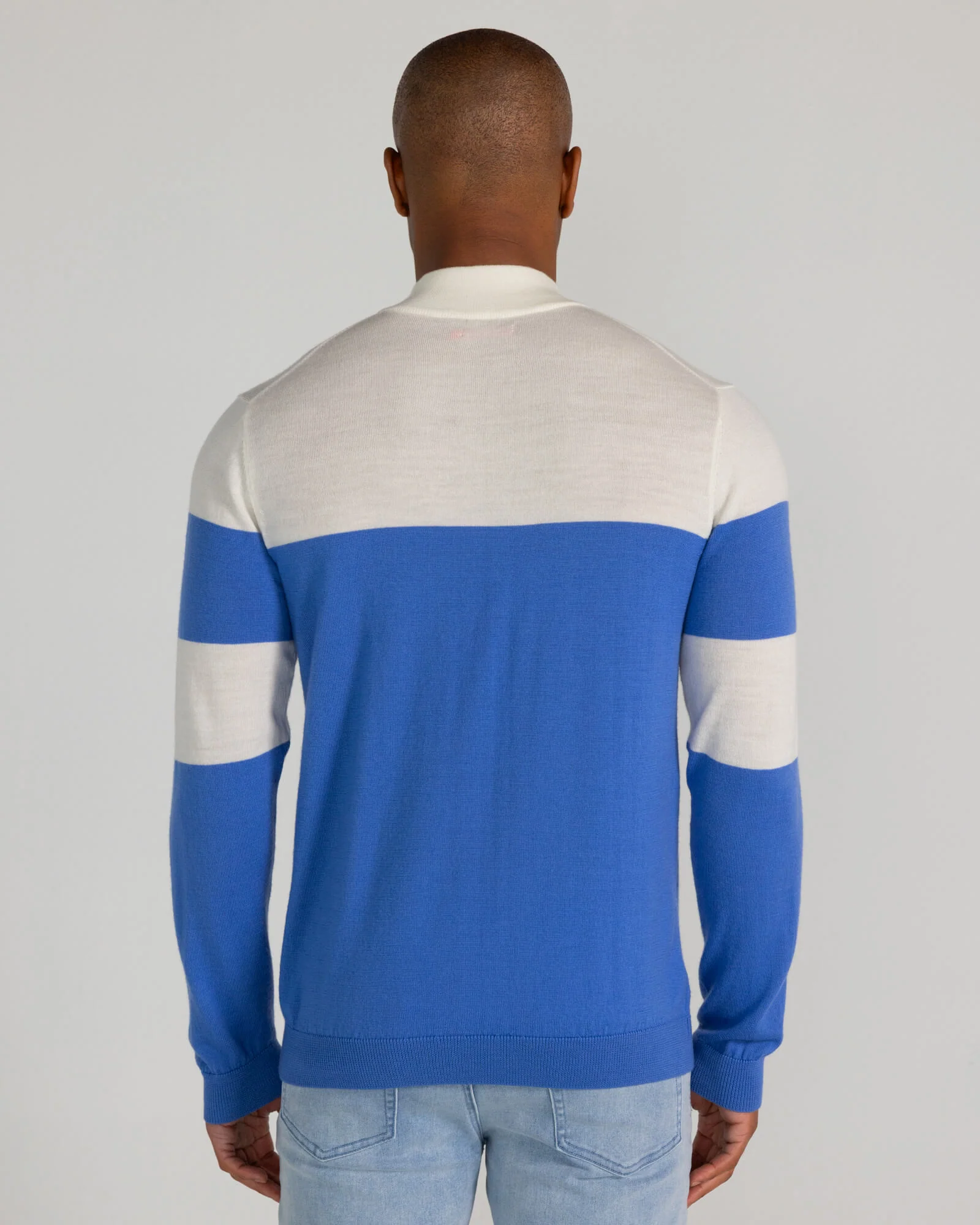 Sanders Merino Quarter Zip in Blue Yonder - Image 4