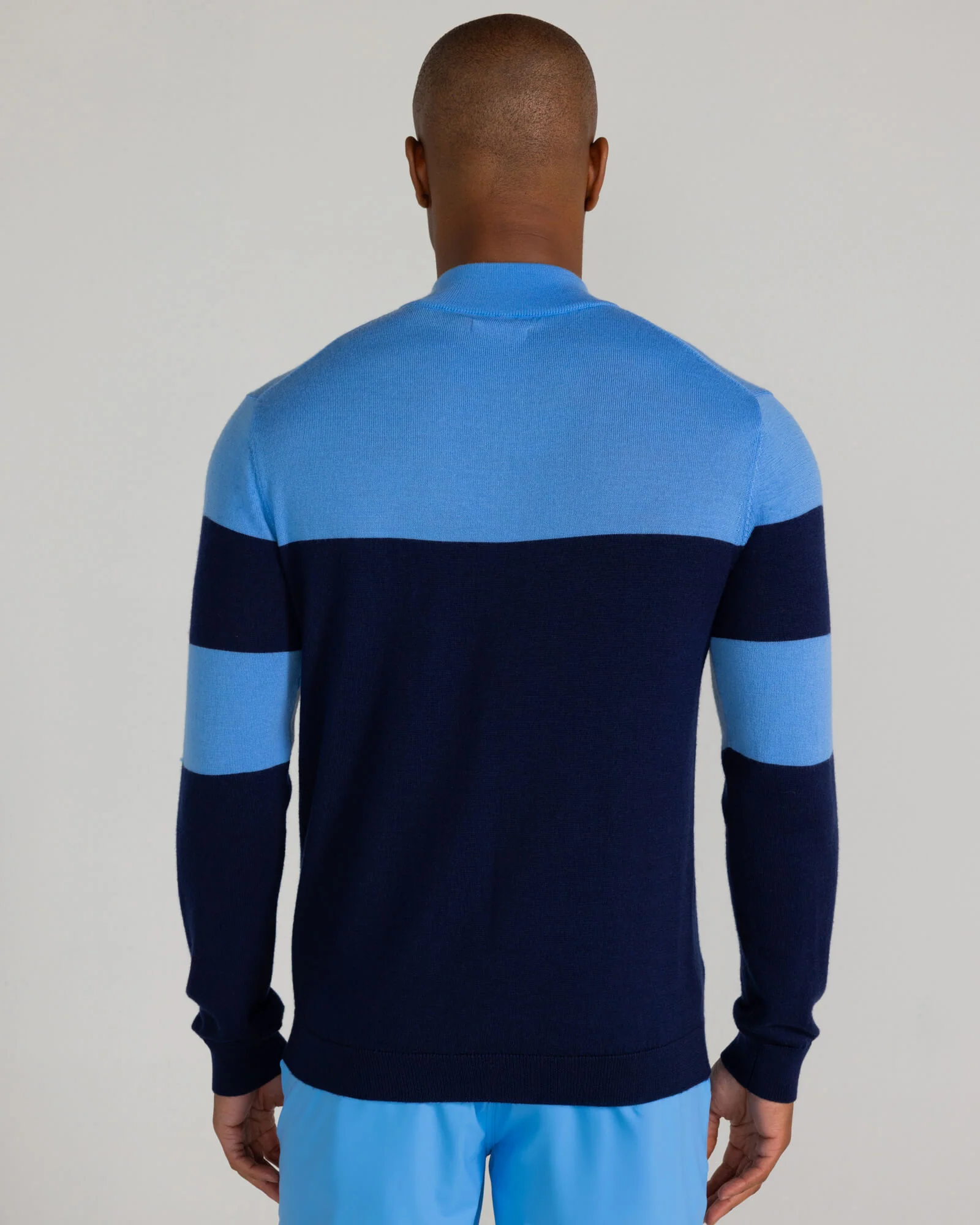 Sanders Merino Quarter Zip in Midnight Navy - Image 4