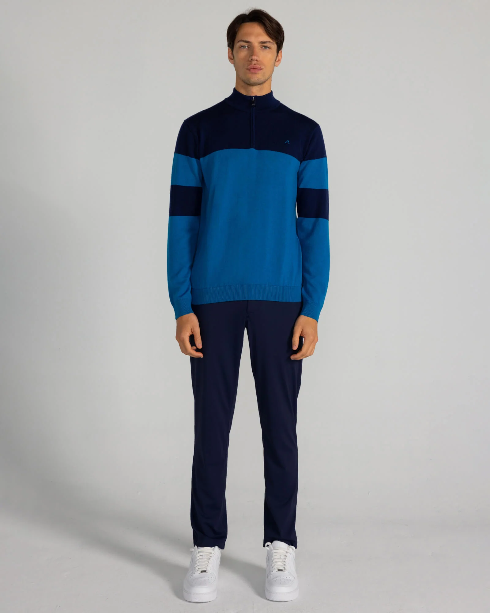 Sanders Merino Quarter Zip in Seaport - Image 2