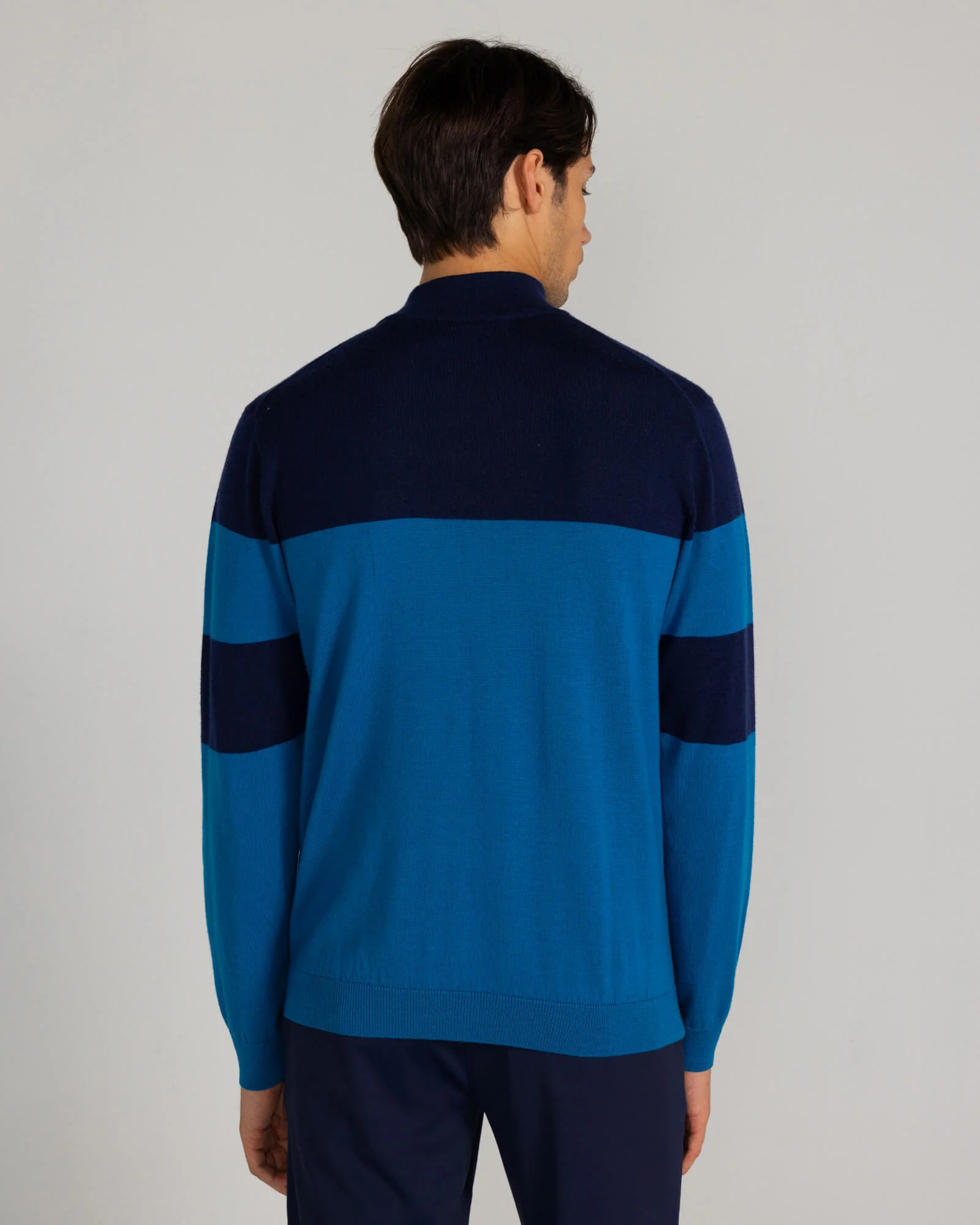 Sanders Merino Quarter Zip in Seaport - Image 4