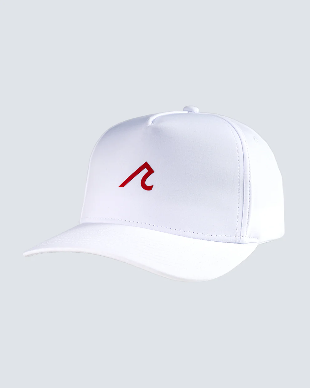 Raised 'r' Icon 5 Panel Hat in Bright White